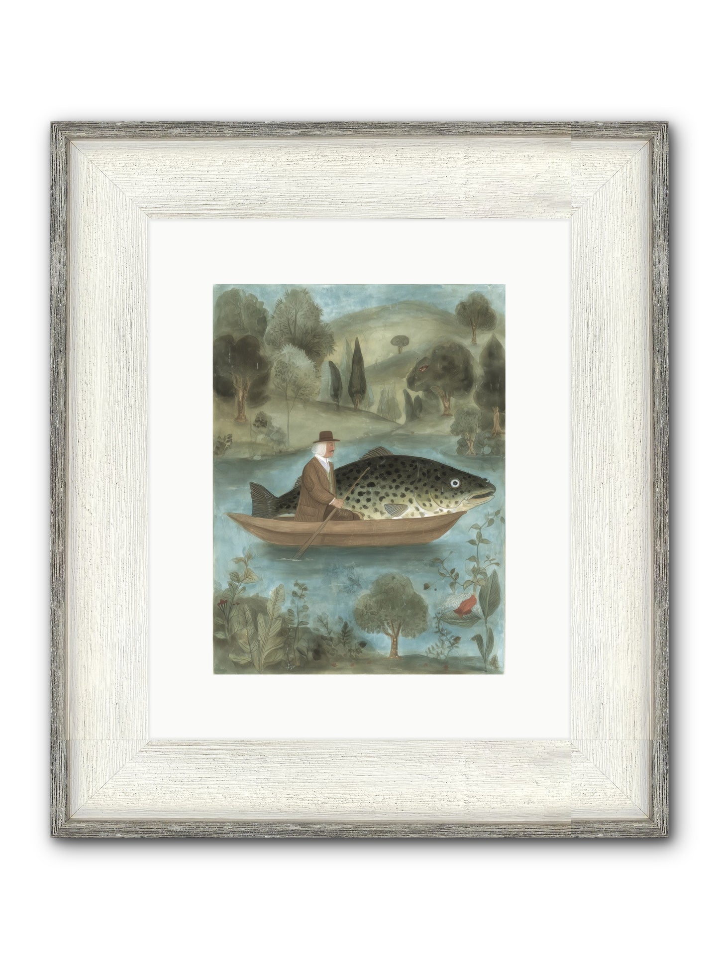 Thoreau's Pond Framed Print - Driftwood White 9x12