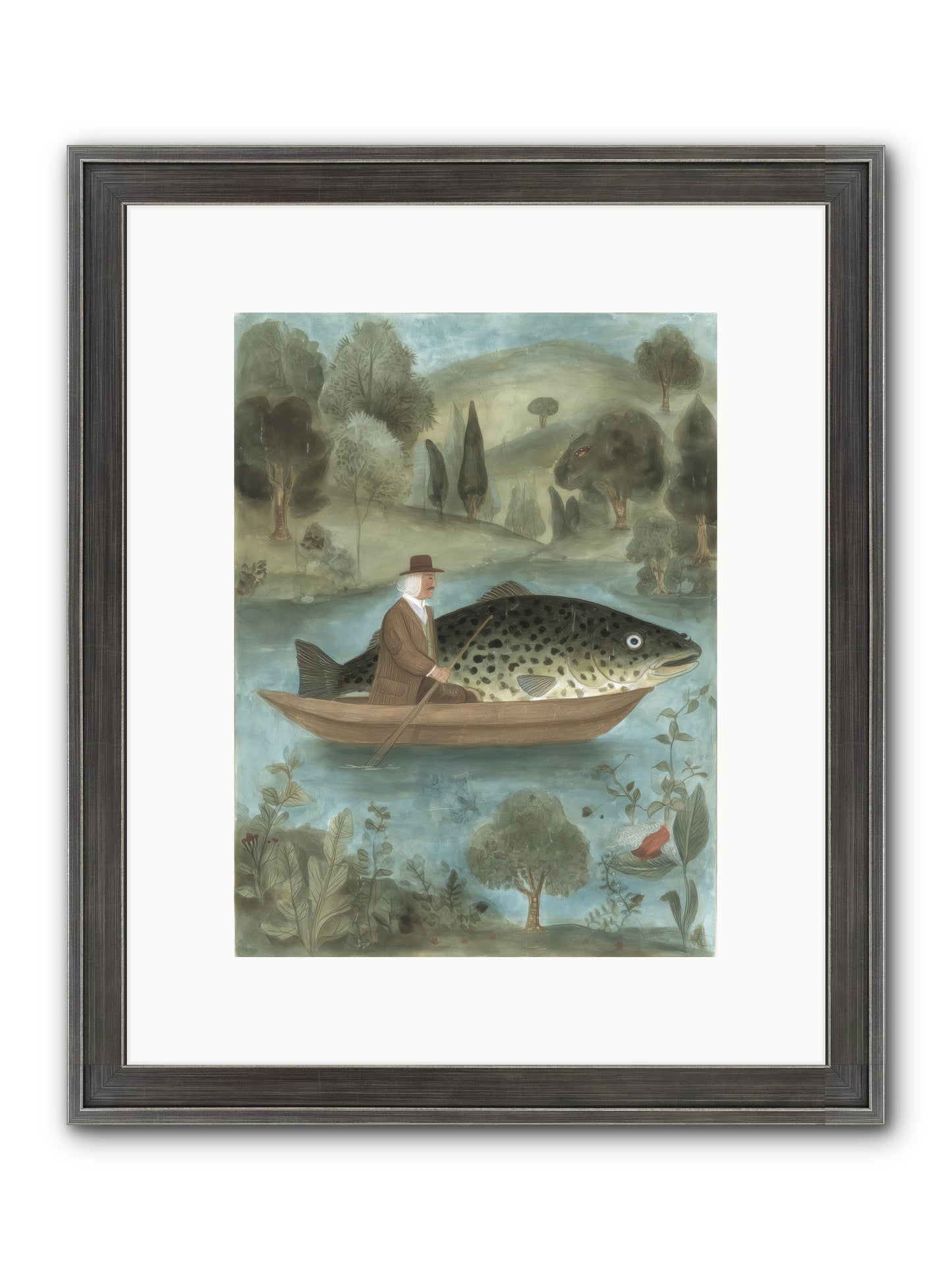 Thoreau's Pond Framed Print - Slimwoods Black/Silver 9x12