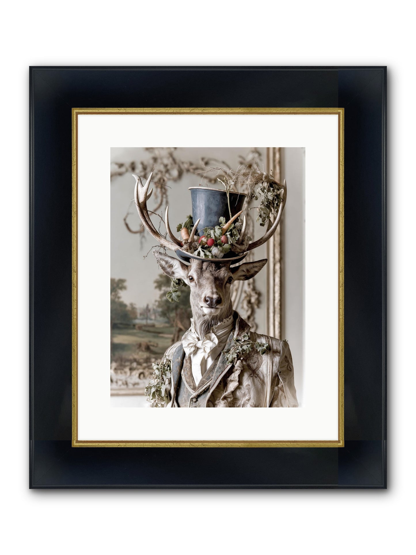 Thornborn Framed Print - Wide Black w/Gold 12x16