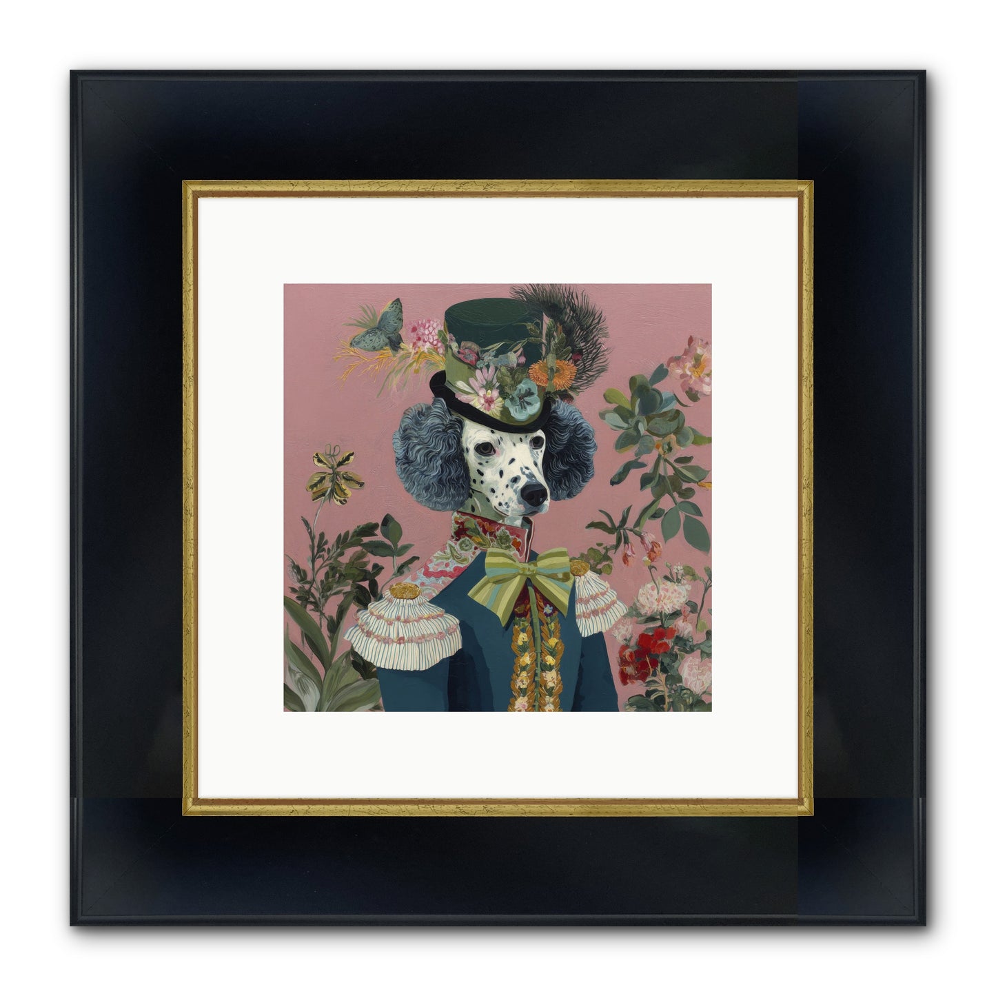Thornfield Grace Framed Print - Wide Black w/Gold 10x10