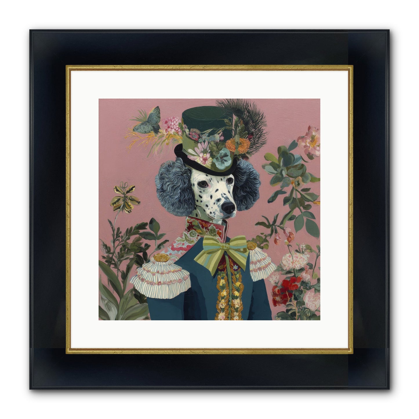 Thornfield Grace Framed Print - Wide Black w/Gold 16x16