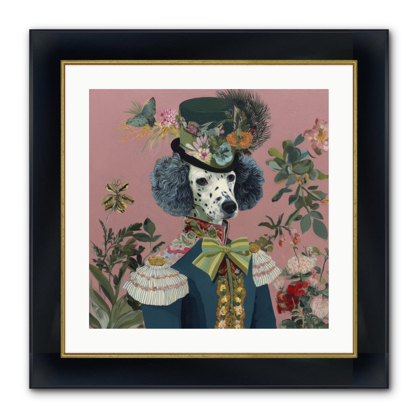Thornfield Grace Framed Print - Wide Black w/Gold 20x20