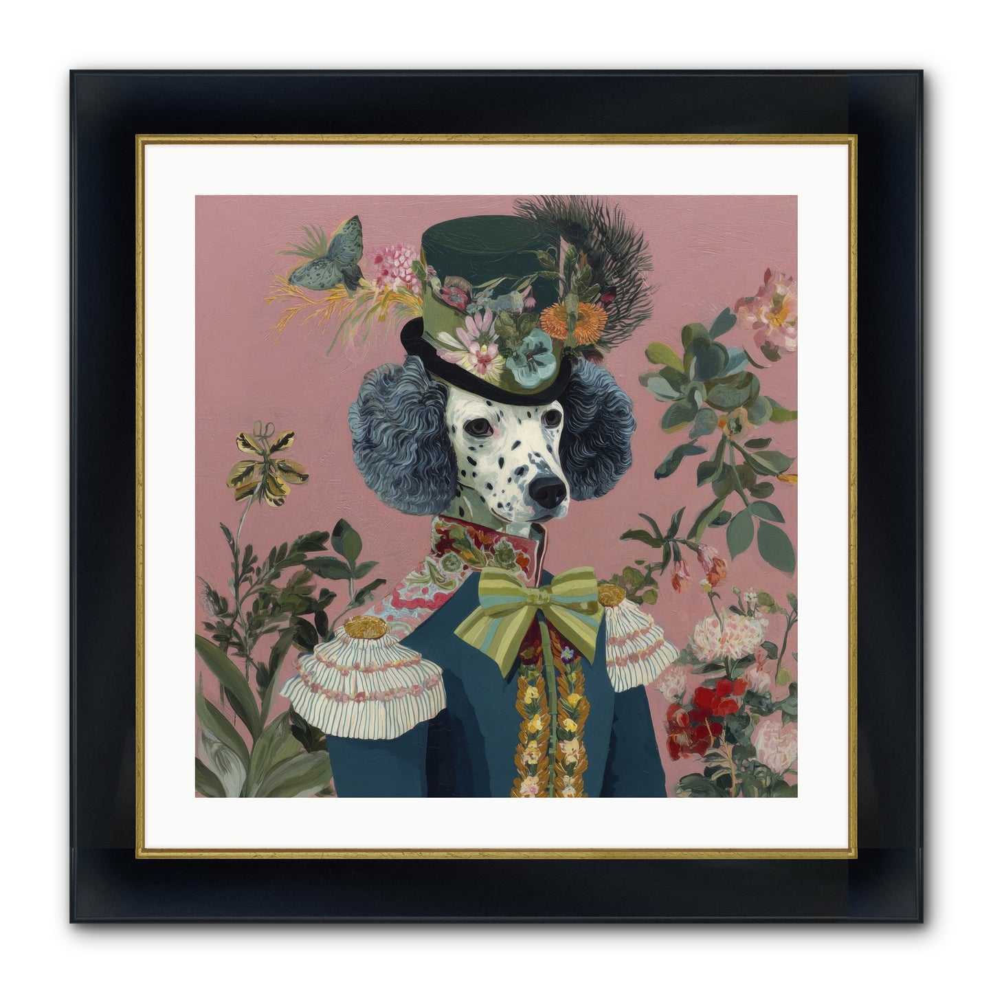 Thornfield Grace Framed Print - Wide Black w/Gold 24x24