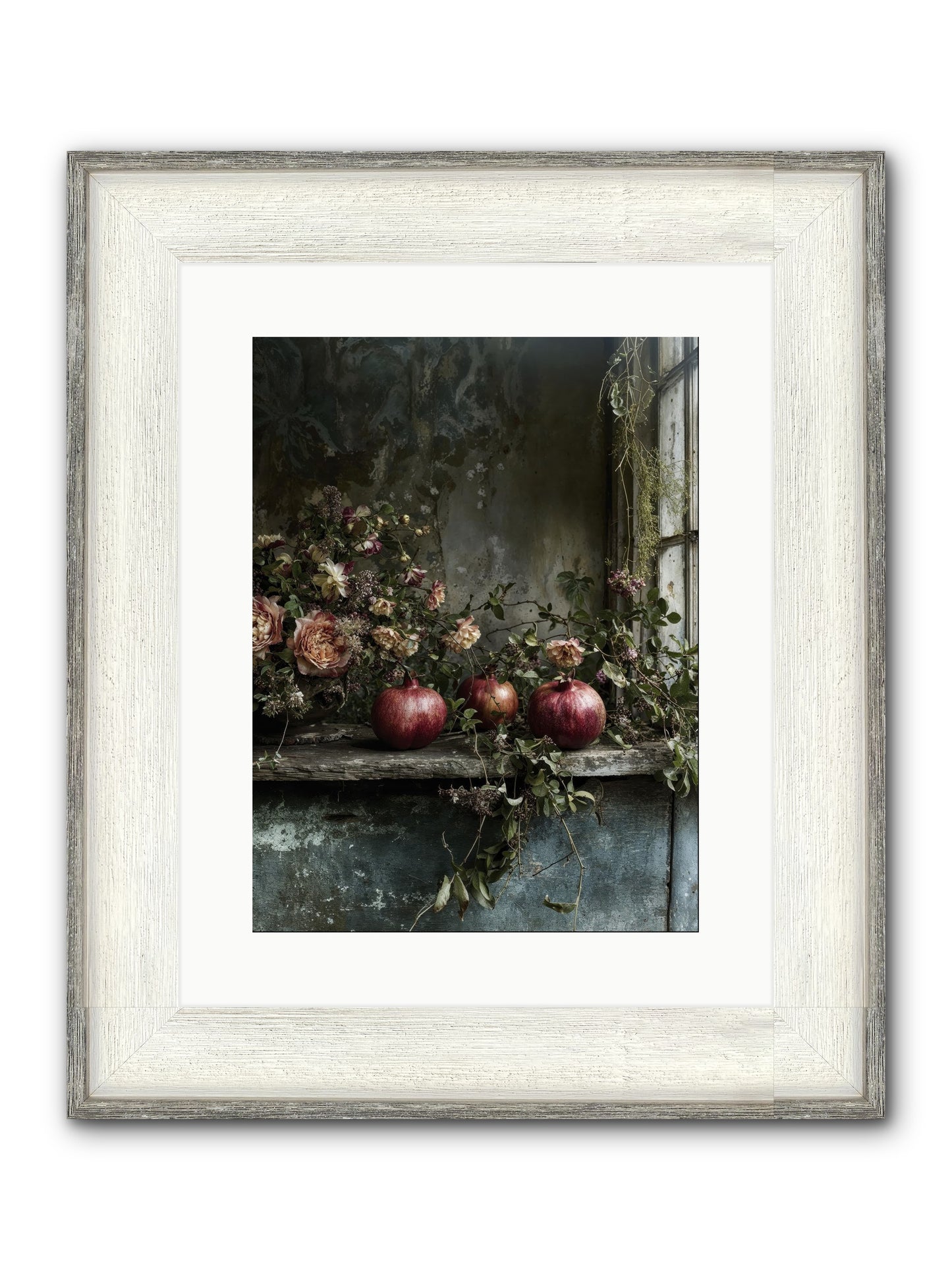 Thornsweet Framed Print - Driftwood White 12x16