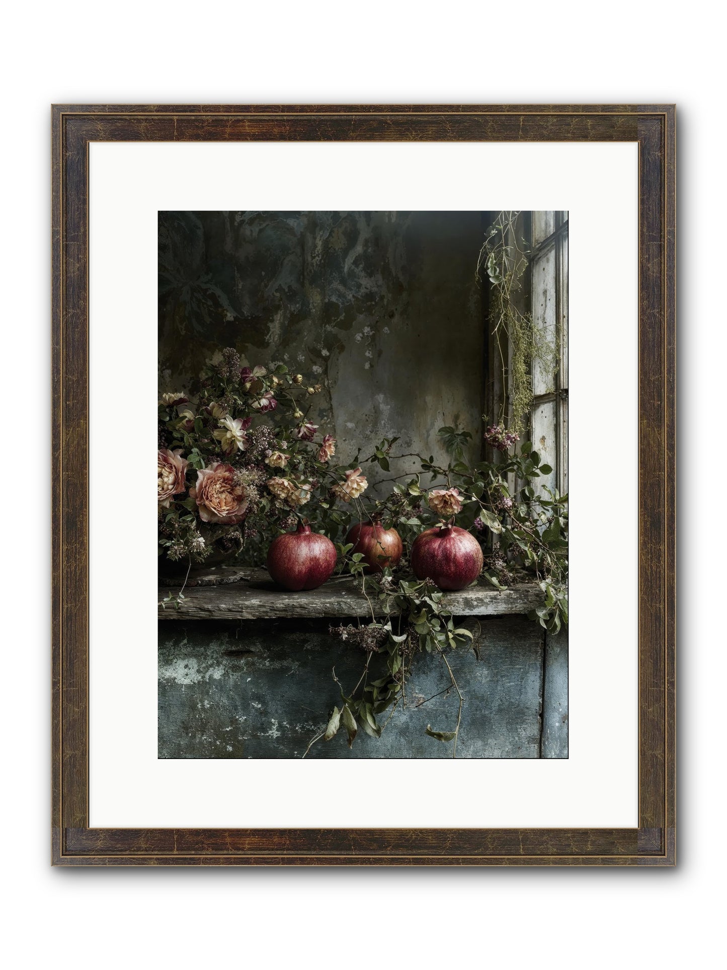 Thornsweet Framed Print - Slimwoods Black/Gold 12x16