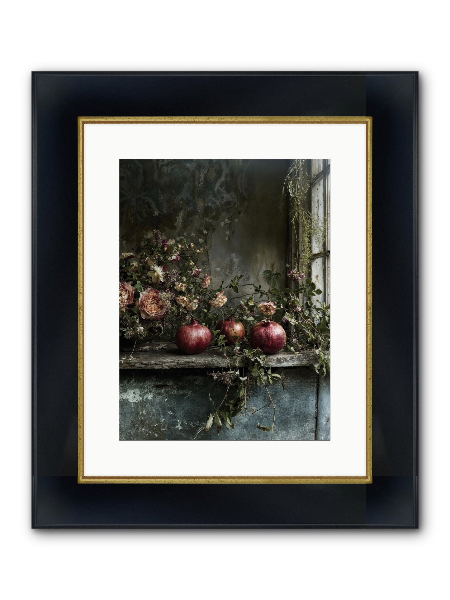 Thornsweet Framed Print - Wide Black w/Gold 12x16