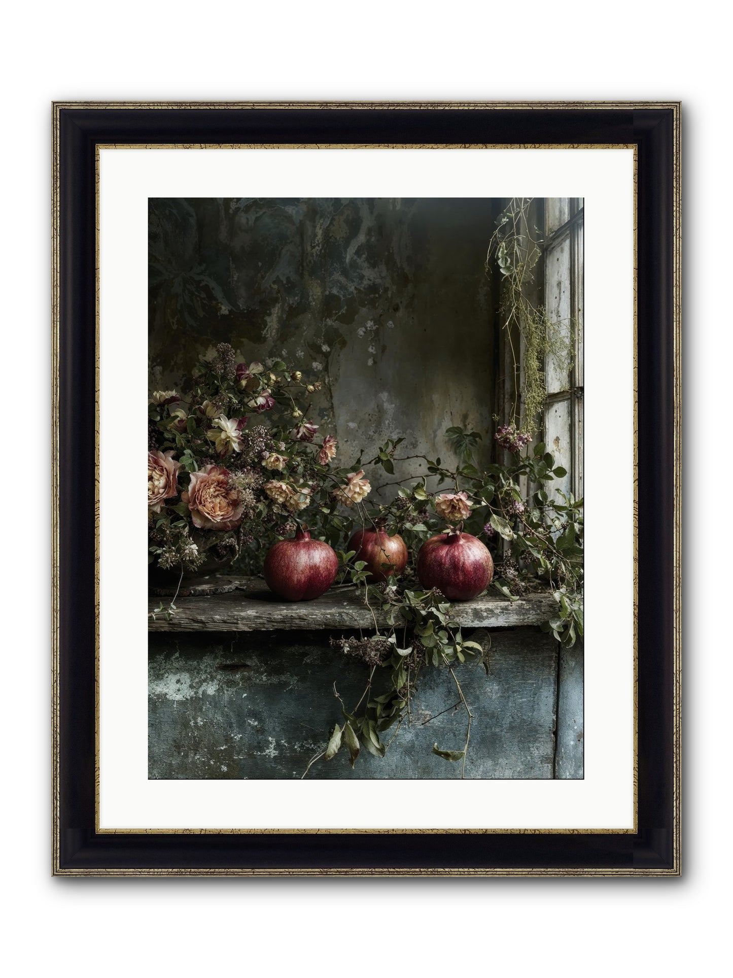 Thornsweet Framed Print - Black & Gold 18x24