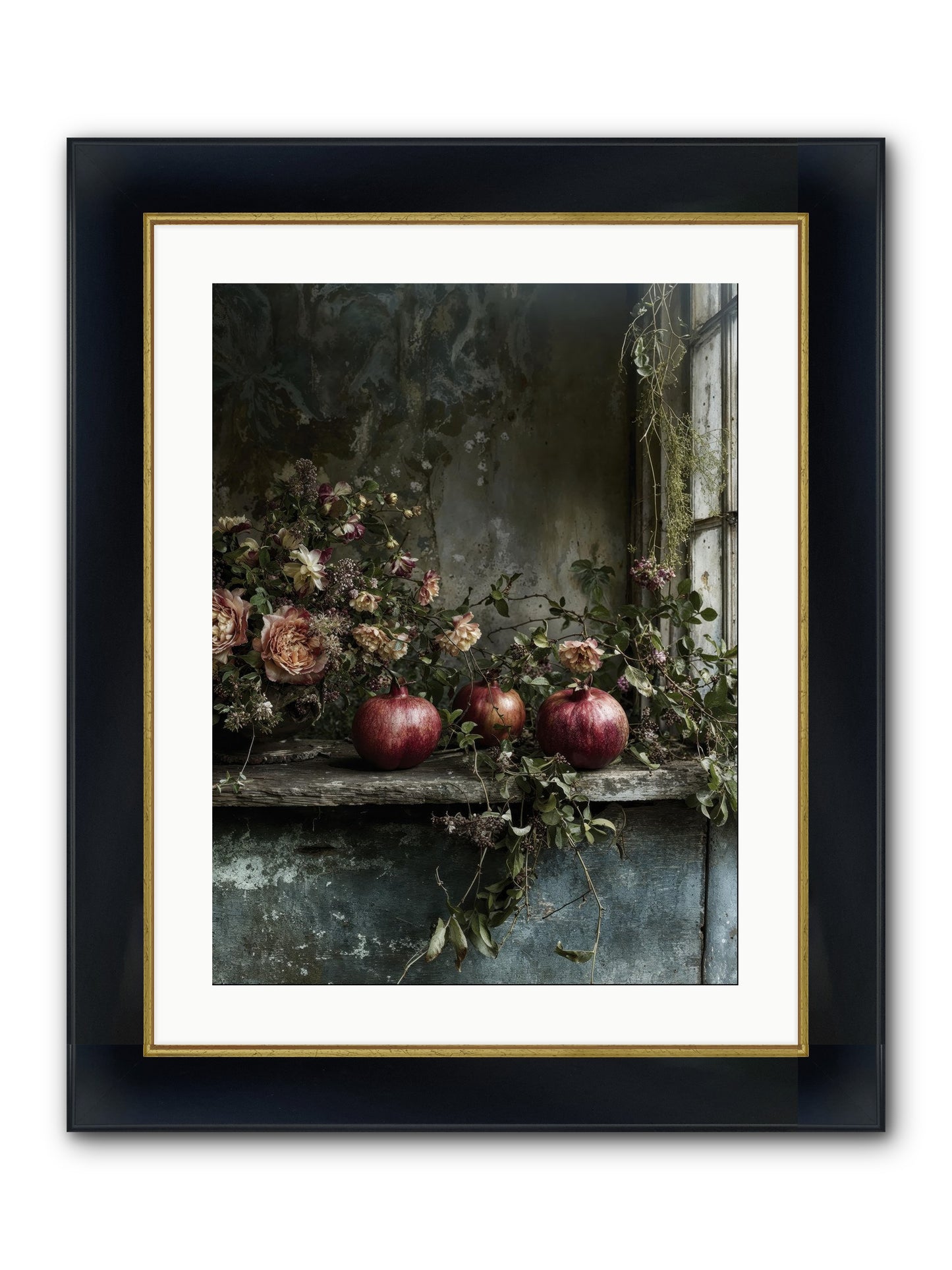Thornsweet Framed Print - Wide Black w/Gold 18x24