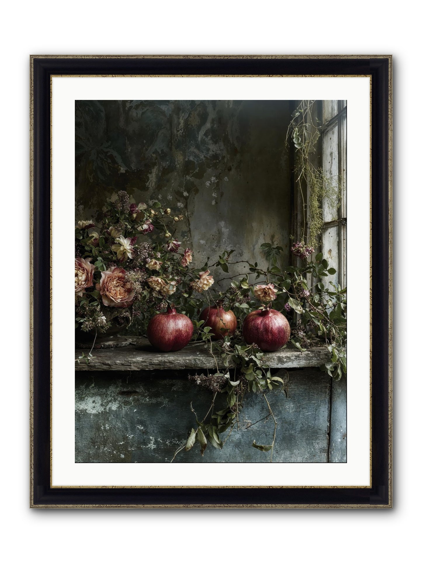 Thornsweet Framed Print - Black & Gold 24x32