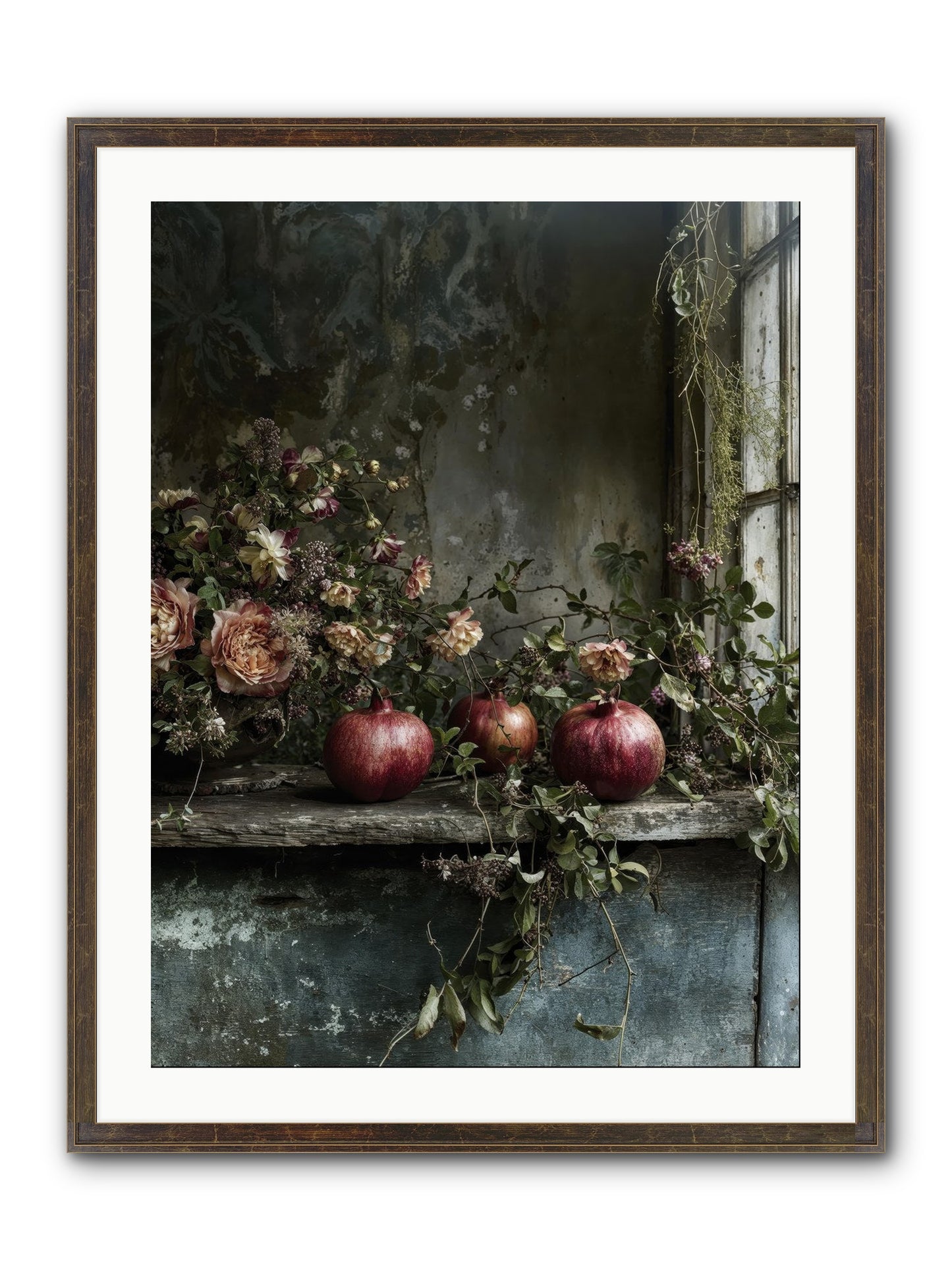 Thornsweet Framed Print - Slimwoods Black/Gold 24x32