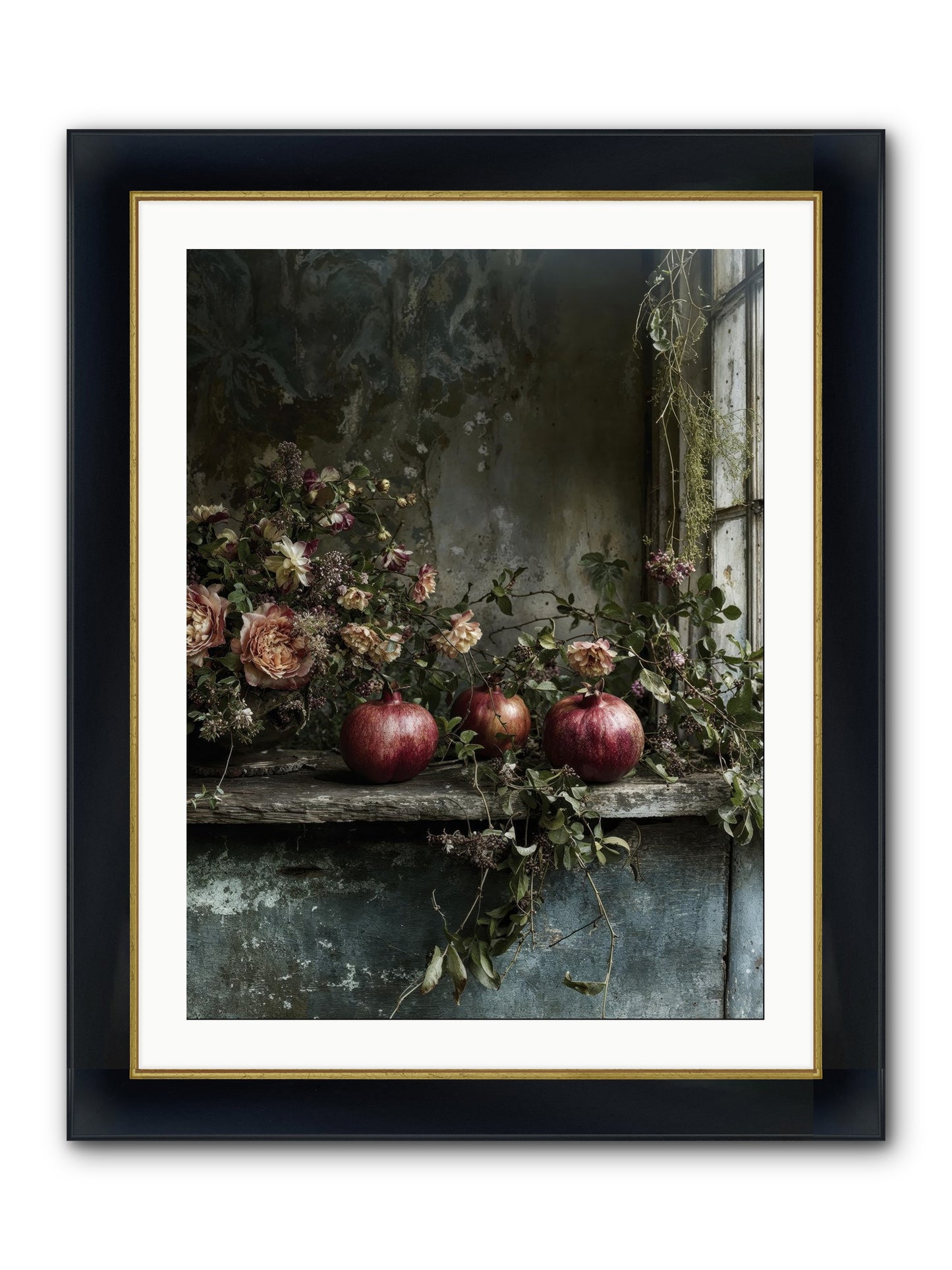 Thornsweet Framed Print - Wide Black w/Gold 24x32