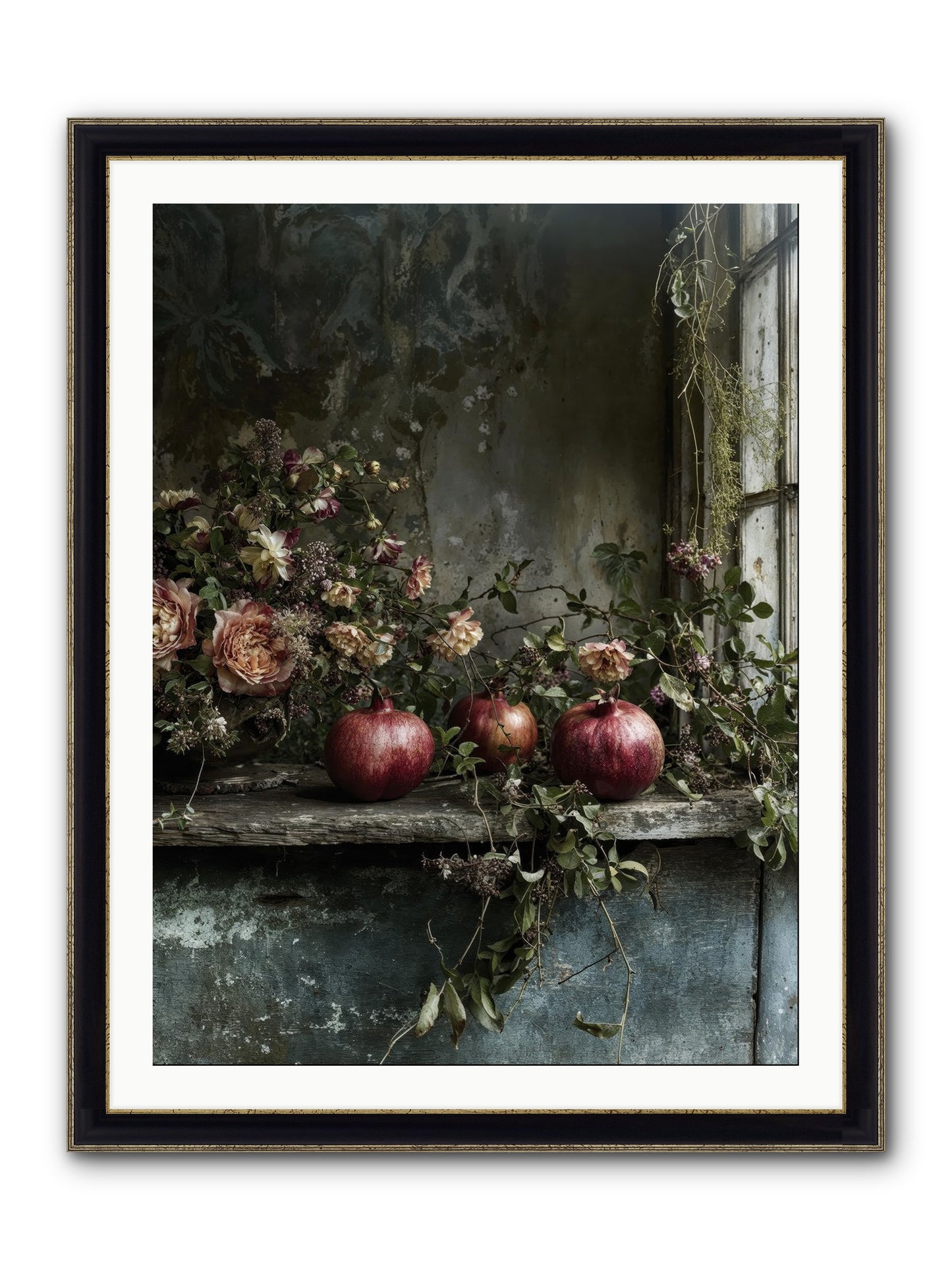 Thornsweet Framed Print - Black & Gold 30x40