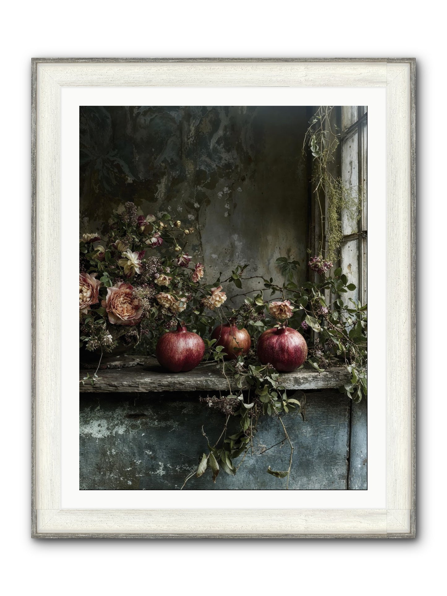Thornsweet Framed Print - Driftwood White 30x40