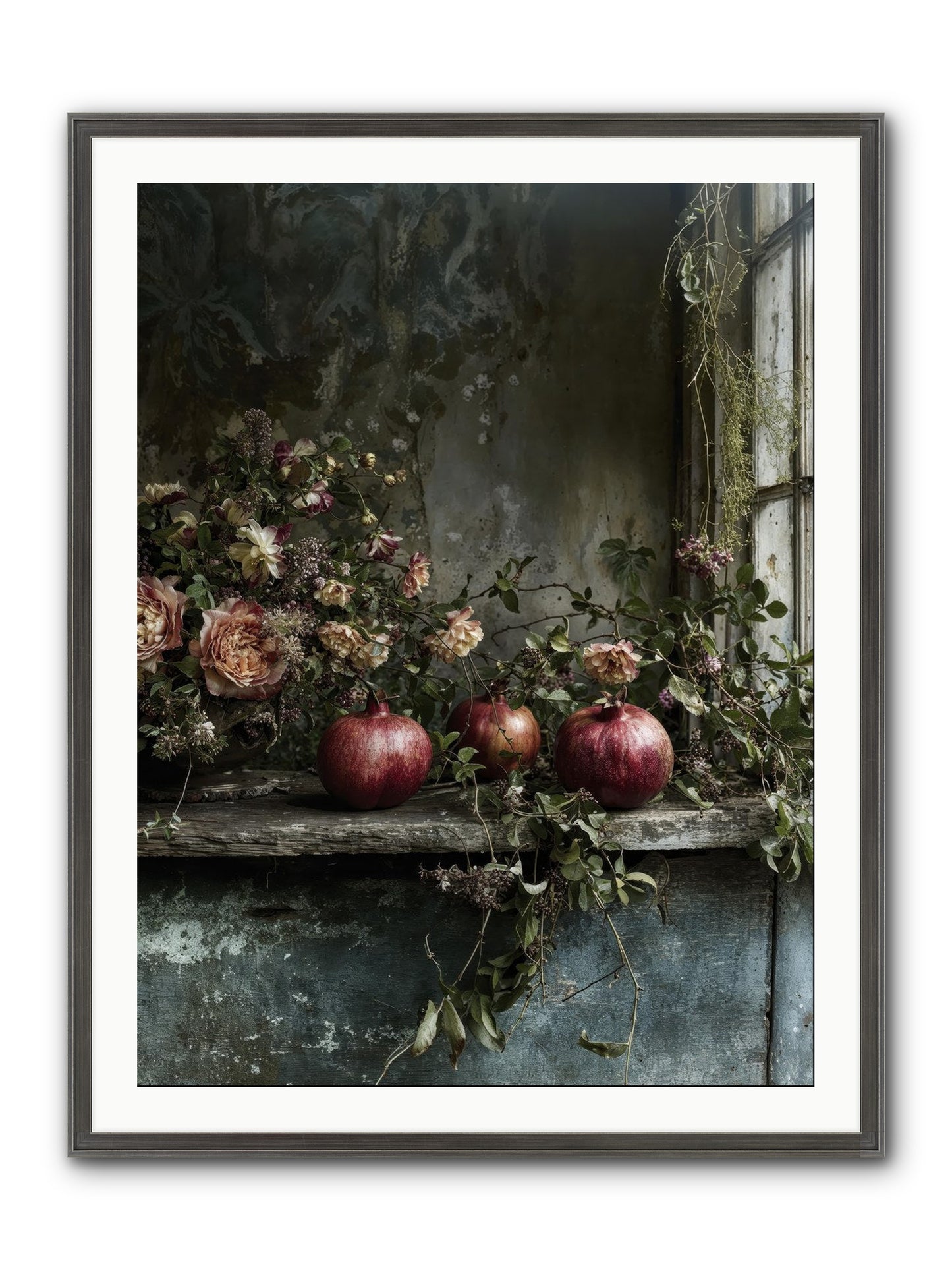 Thornsweet Framed Print - Slimwoods Black/Silver 30x40
