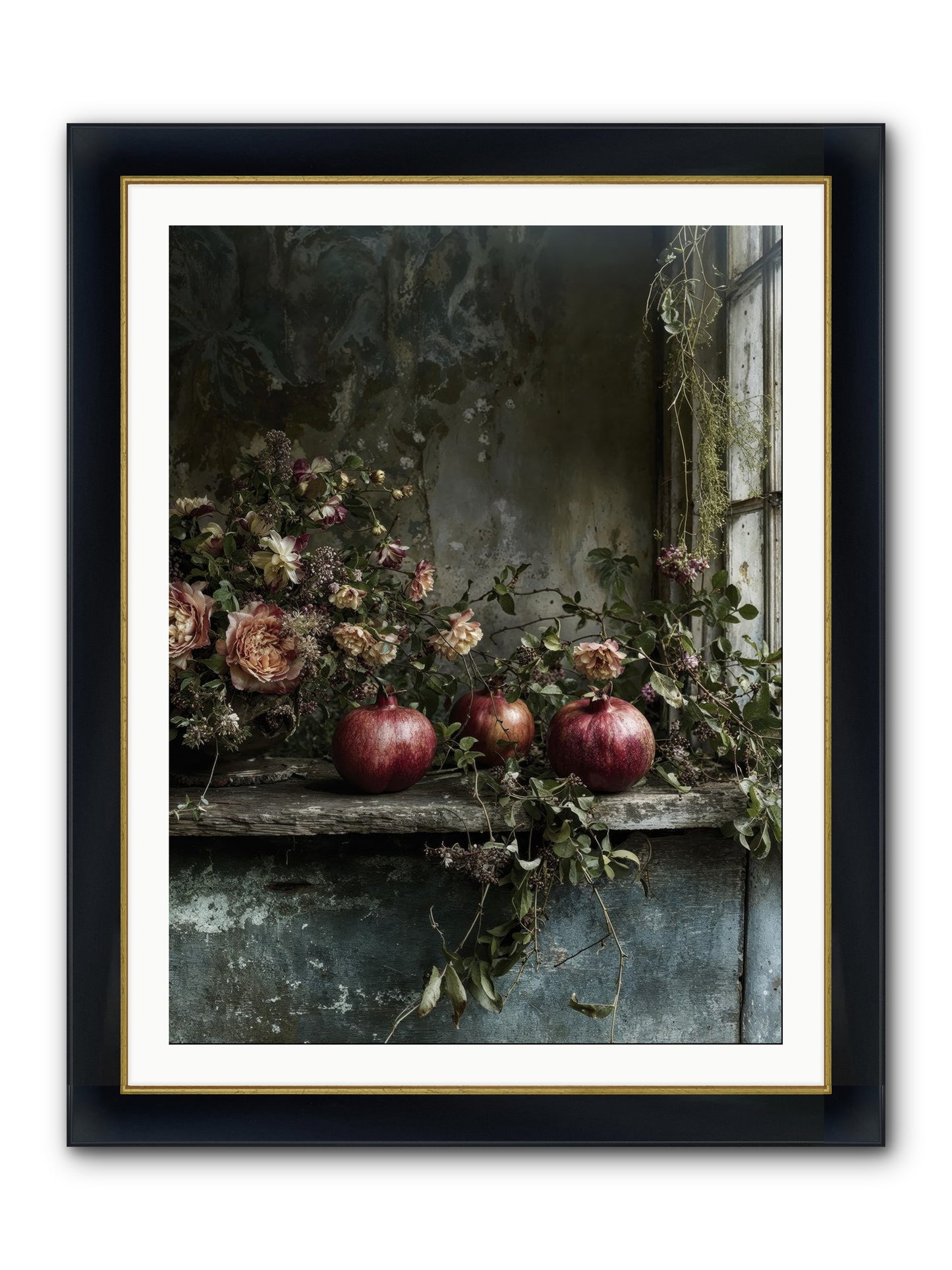 Thornsweet Framed Print - Wide Black w/Gold 30x40