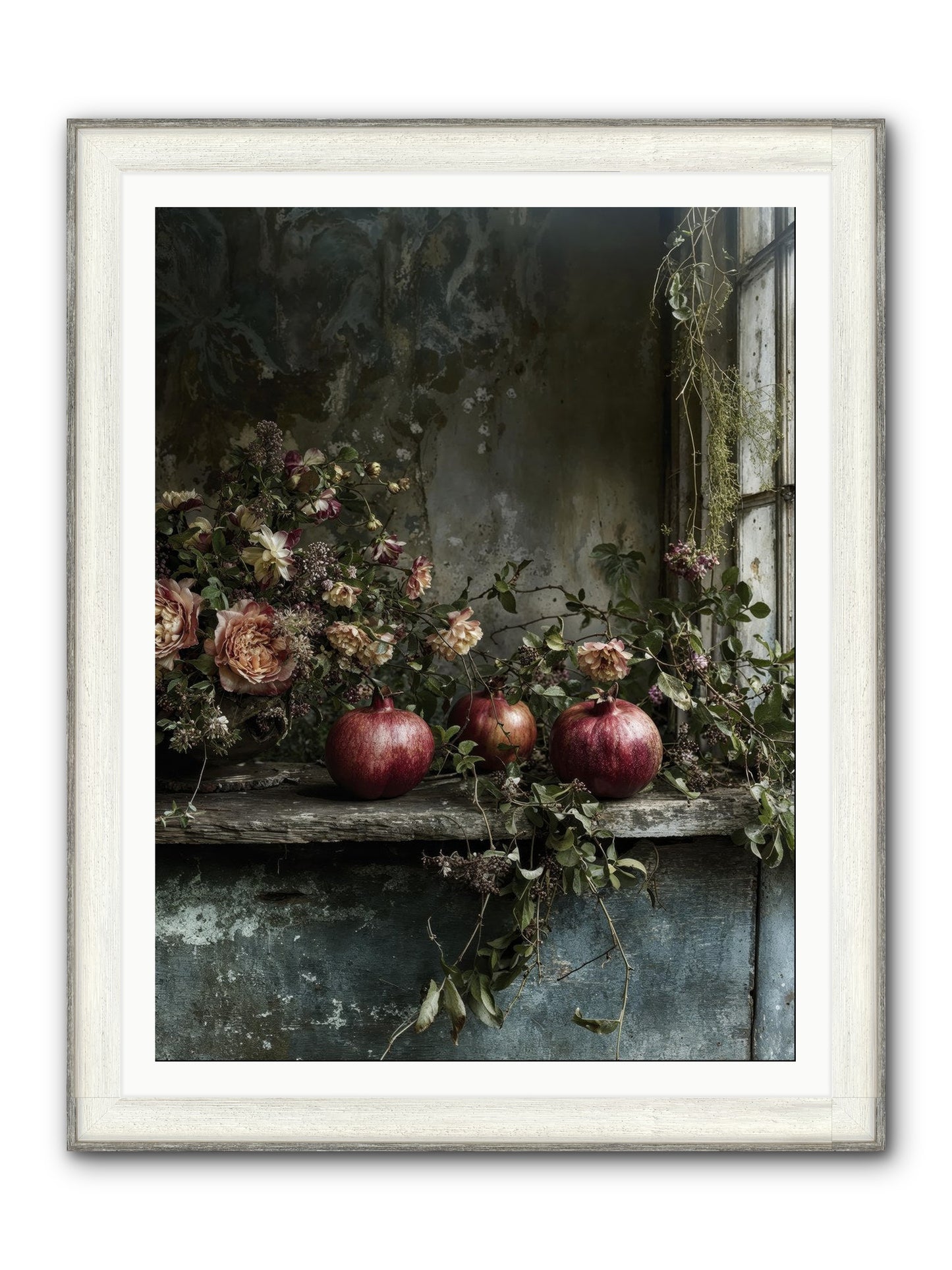 Thornsweet Framed Print - Driftwood White 36x48
