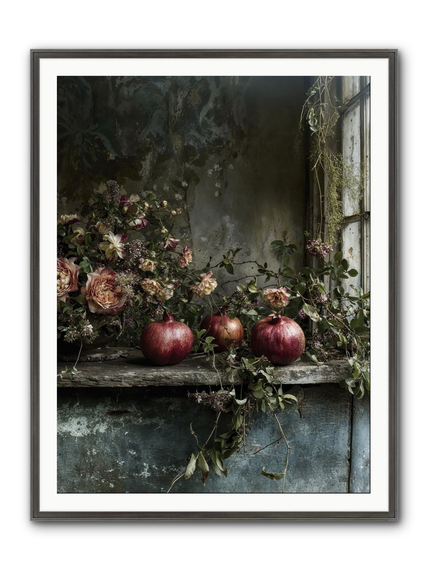 Thornsweet Framed Print - Slimwoods Black/Silver 36x48