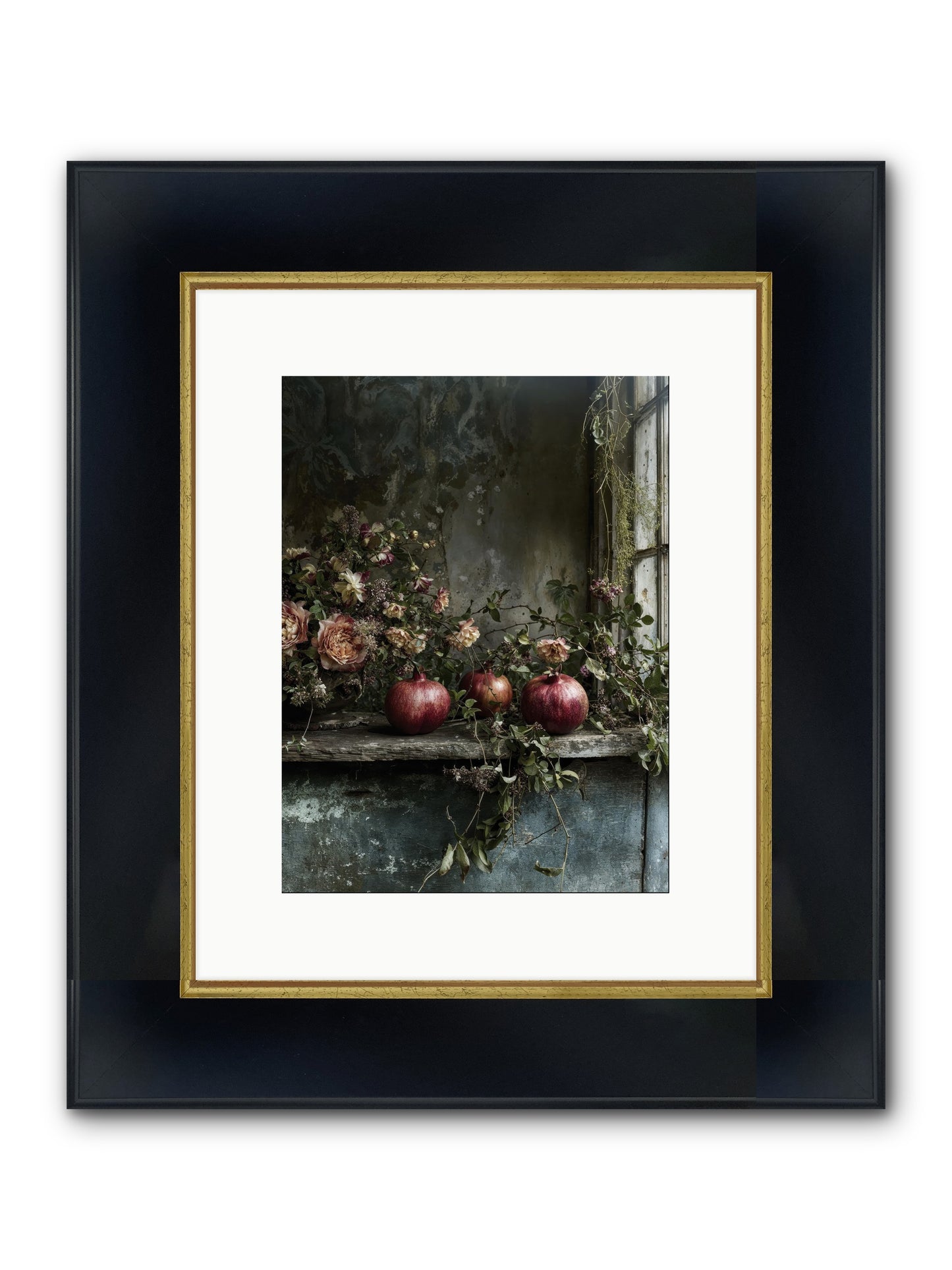 Thornsweet Framed Print - Wide Black w/Gold 9x12