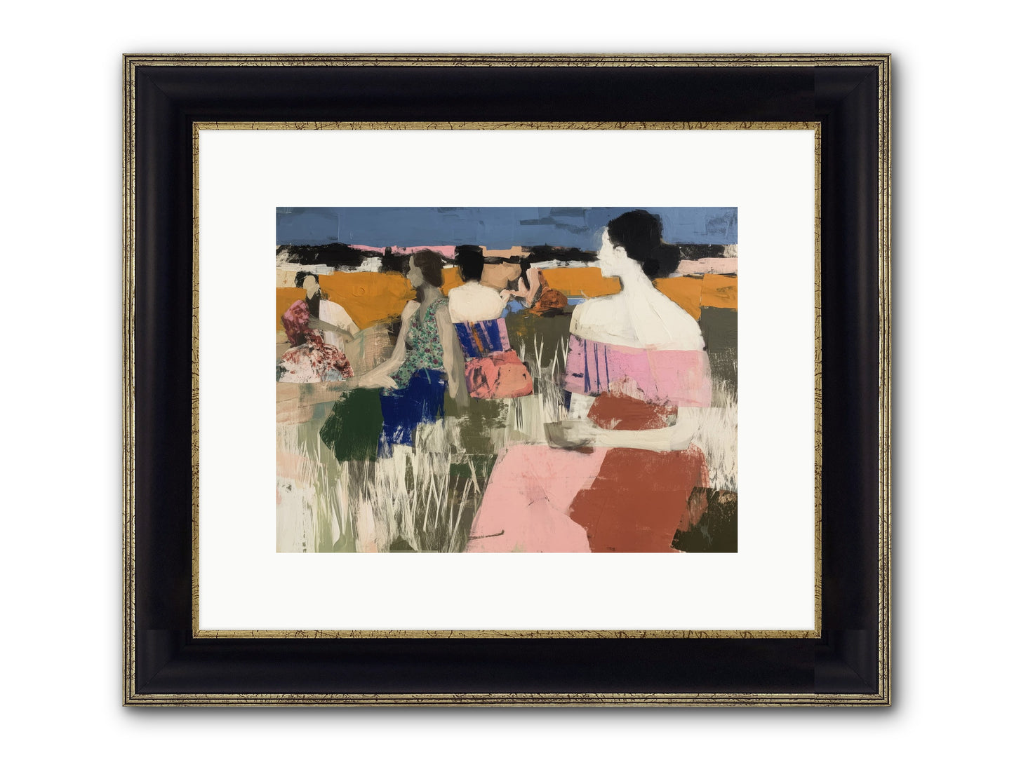 Threads Of Affection Framed Print - Black & Gold 12x9