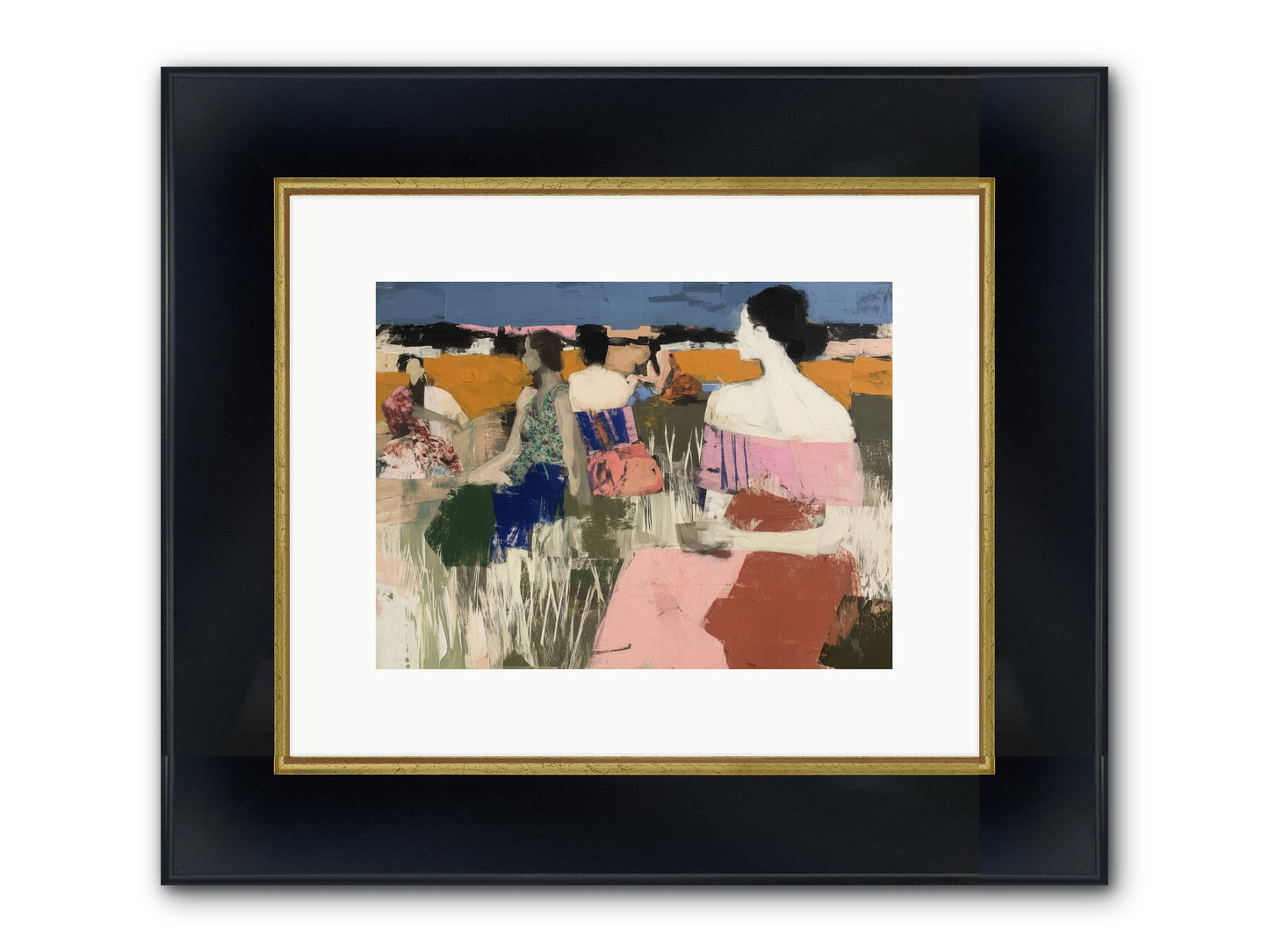 Threads Of Affection Framed Print - Wide Black w/Gold 12x9