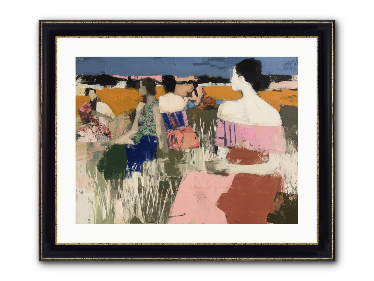 Threads Of Affection Framed Print - Black & Gold 24x18