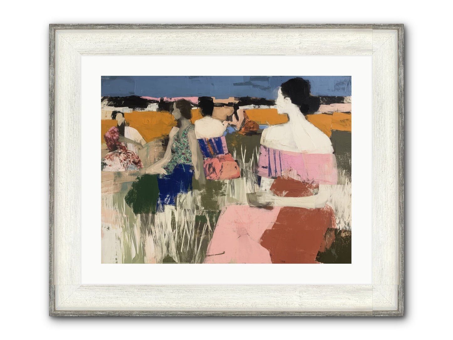 Threads Of Affection Framed Print - Driftwood White 24x18