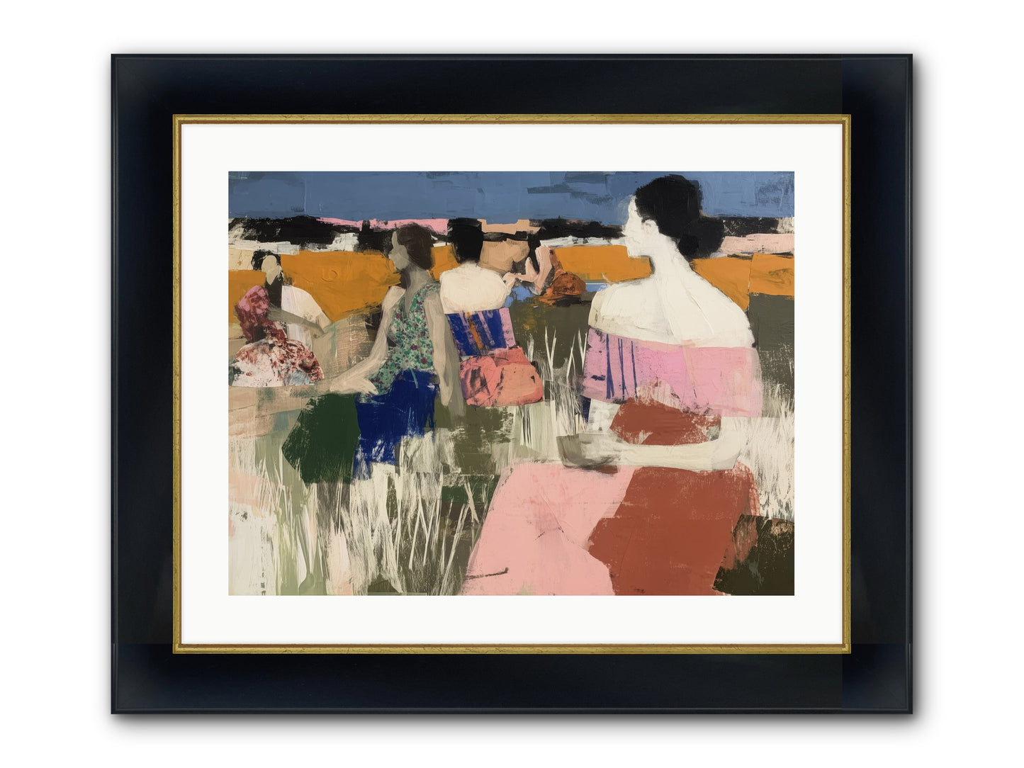 Threads Of Affection Framed Print - Wide Black w/Gold 24x18