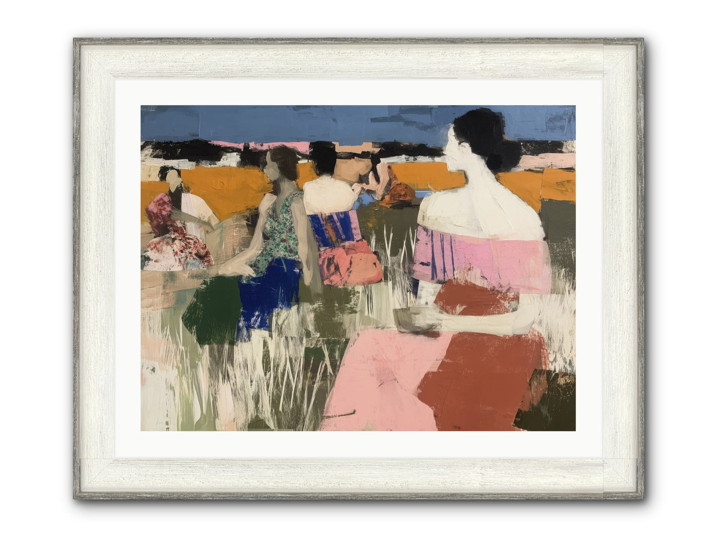 Threads Of Affection Framed Print - Driftwood White 32x24