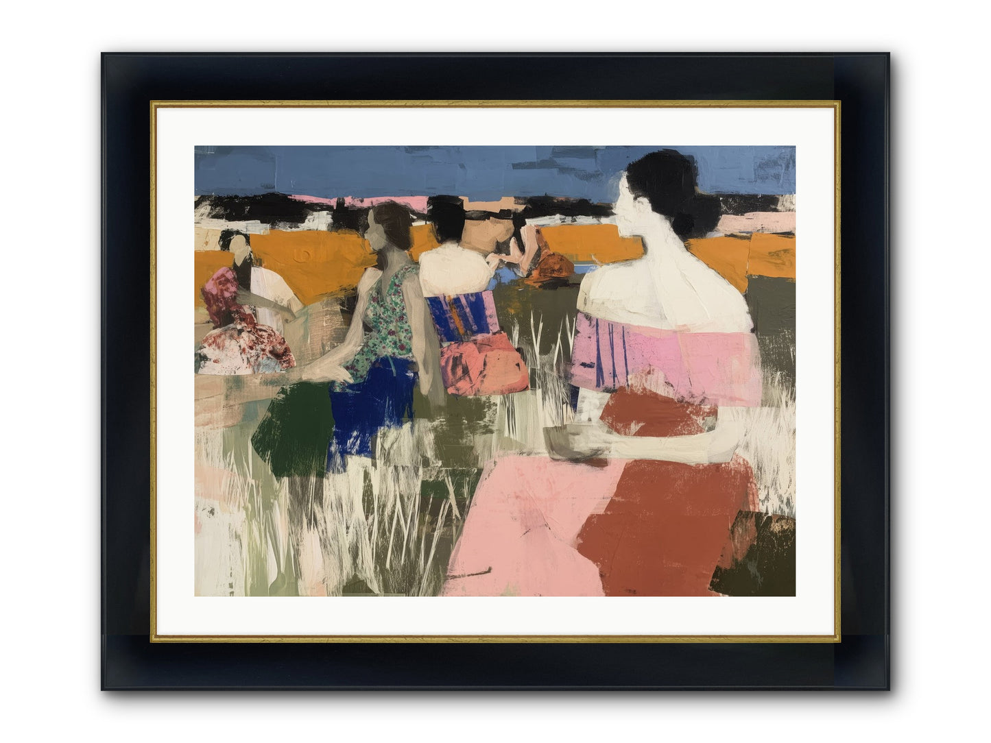 Threads Of Affection Framed Print - Wide Black w/Gold 32x24