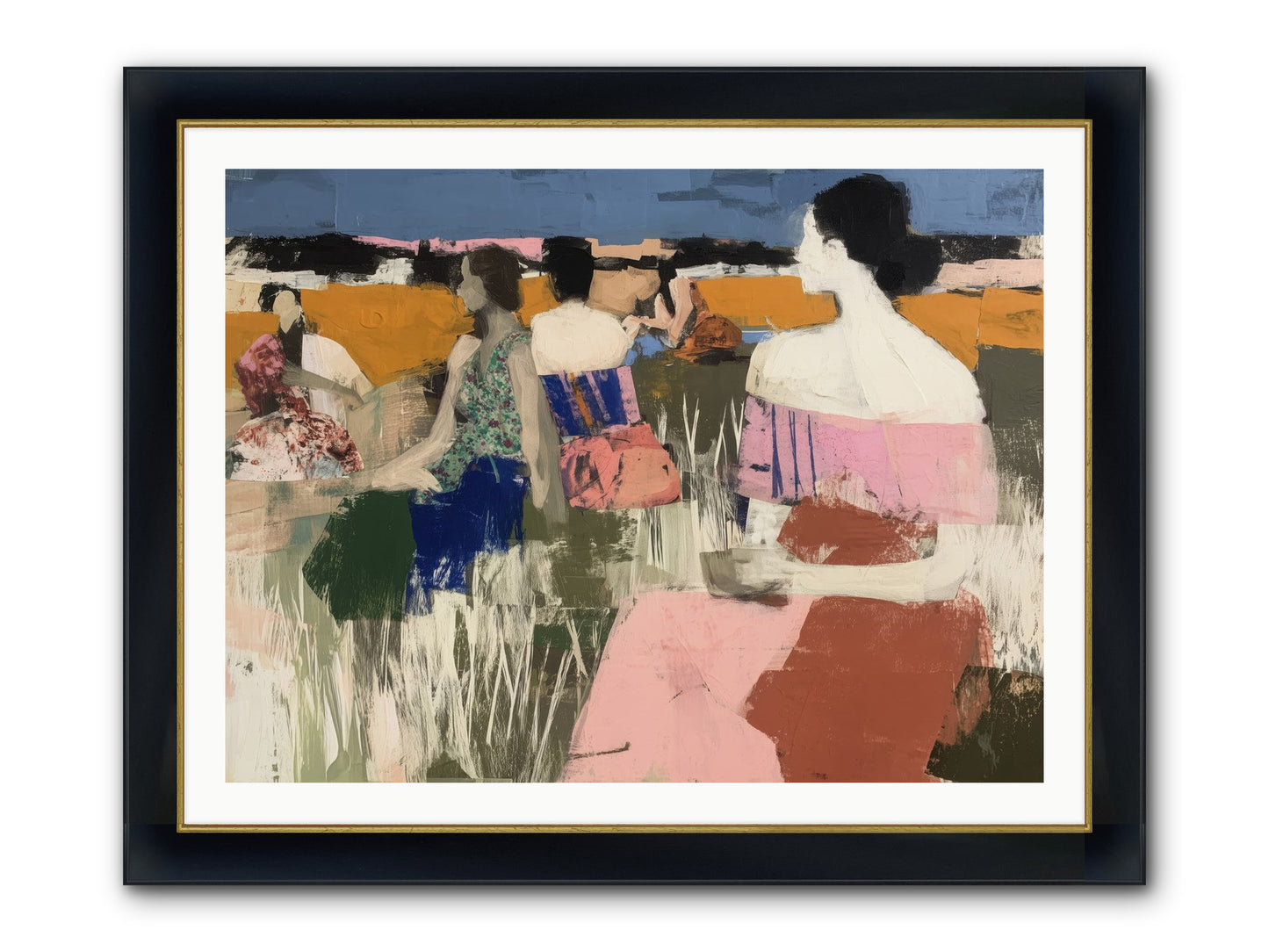 Threads Of Affection Framed Print - Wide Black w/Gold 40x30