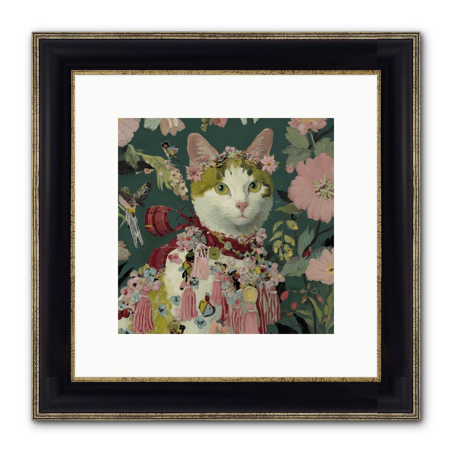 Threads Of Sunrise Framed Print - Black & Gold 10x10