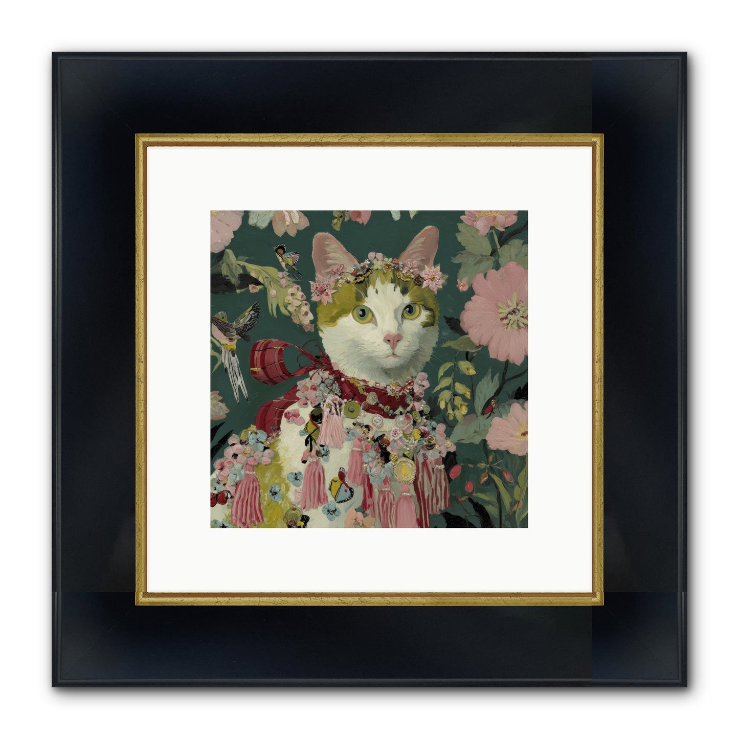 Threads Of Sunrise Framed Print - Wide Black w/Gold 10x10