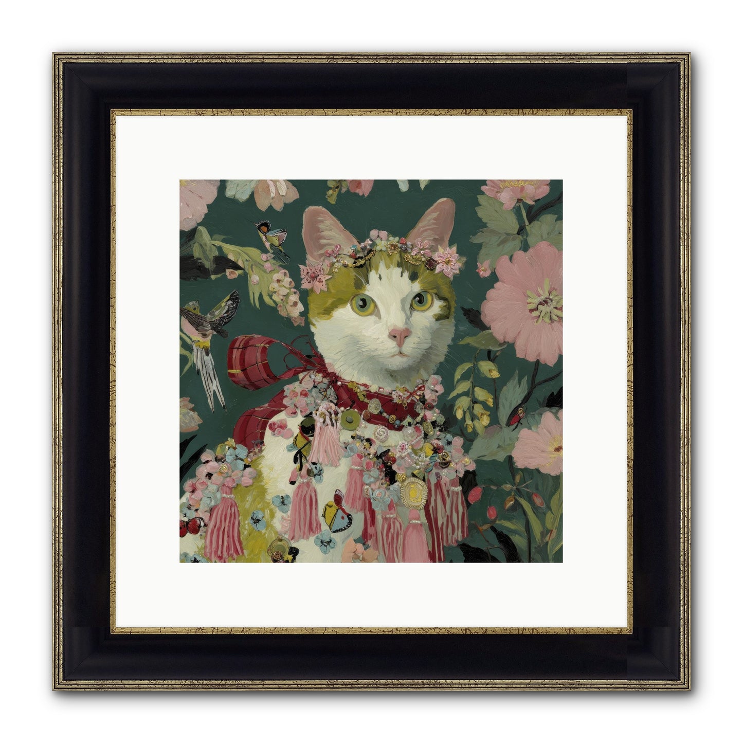 Threads Of Sunrise Framed Print - Black & Gold 12x12