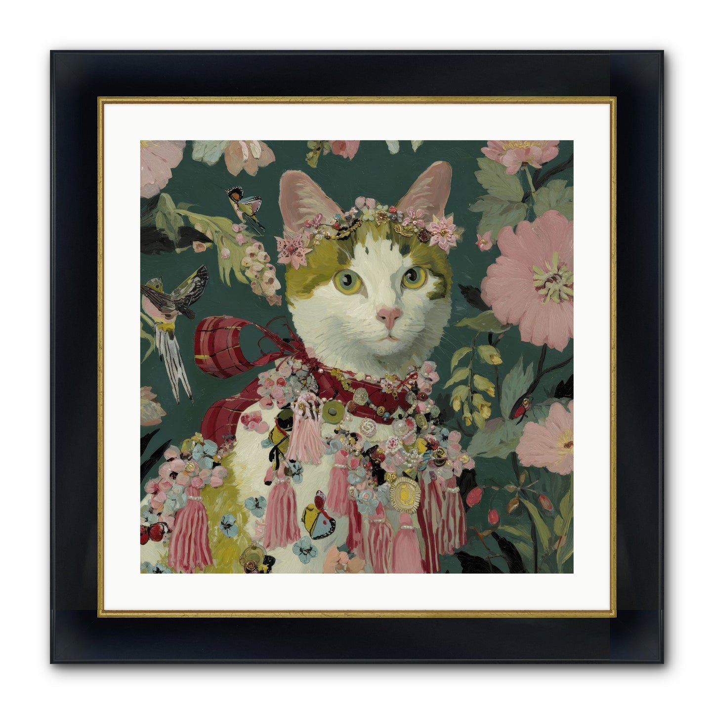 Threads Of Sunrise Framed Print - Wide Black w/Gold 24x24
