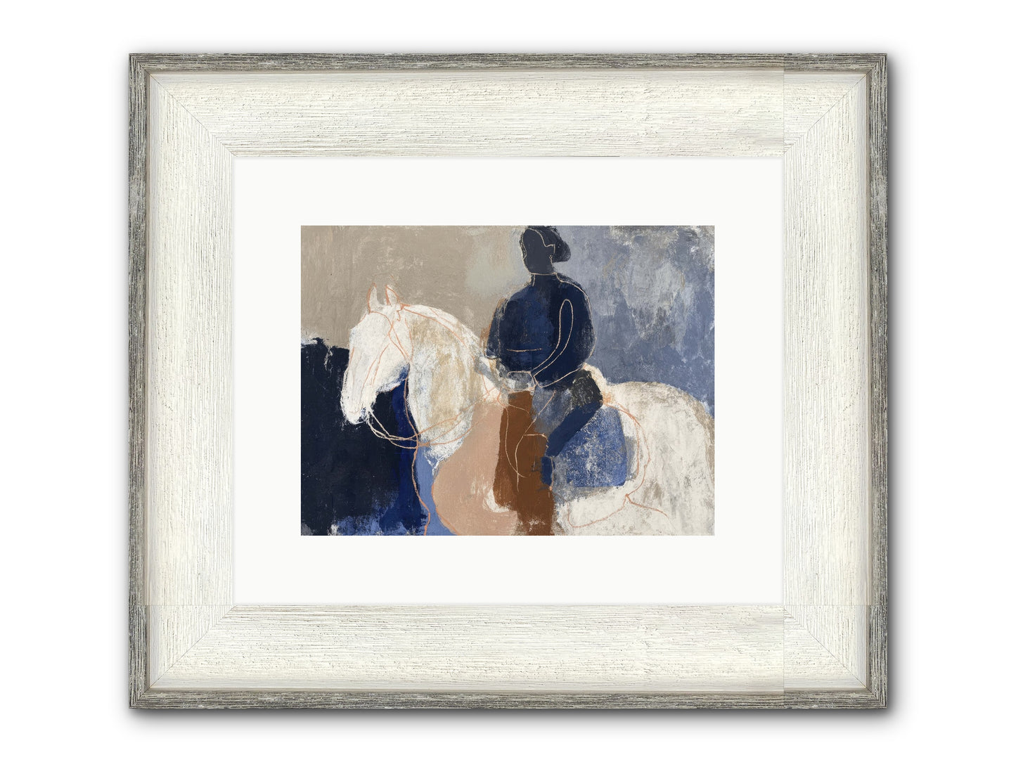Threshold & Mane Framed Print - Driftwood White 12x9