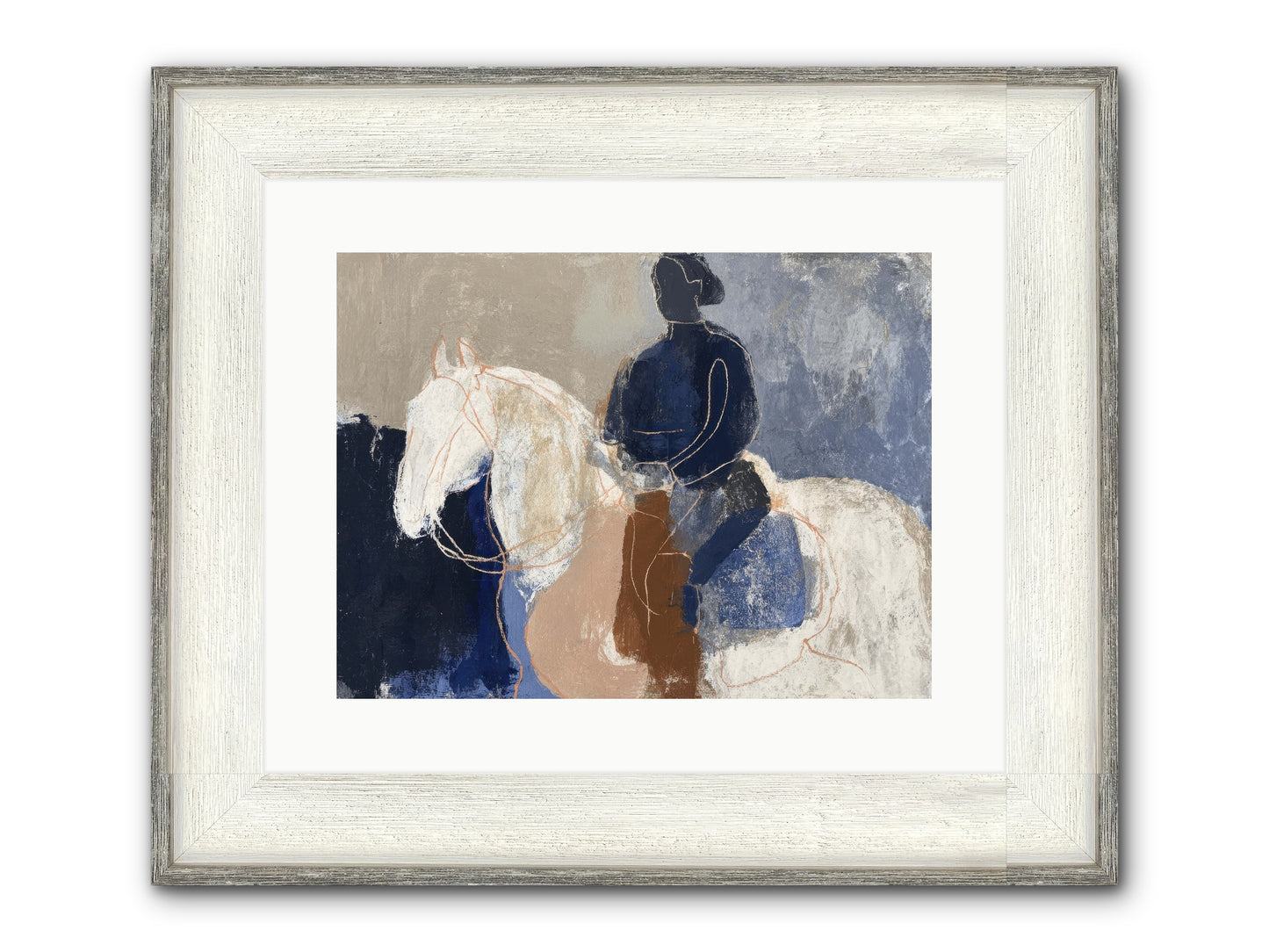 Threshold & Mane Framed Print - Driftwood White 16x12