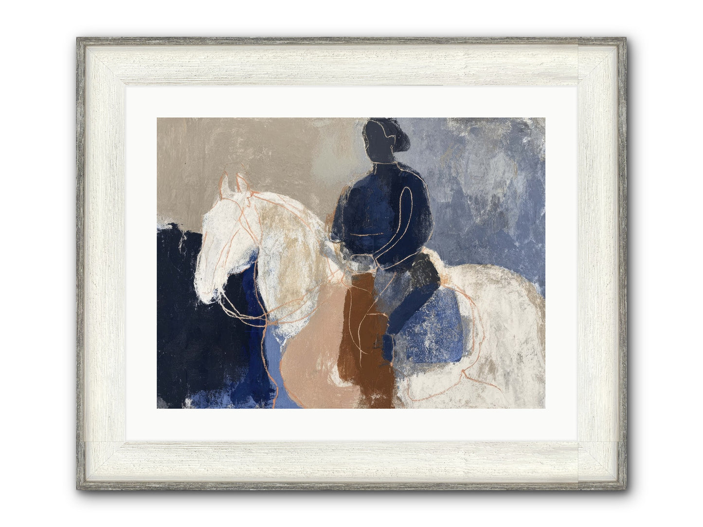 Threshold & Mane Framed Print - Driftwood White 24x18
