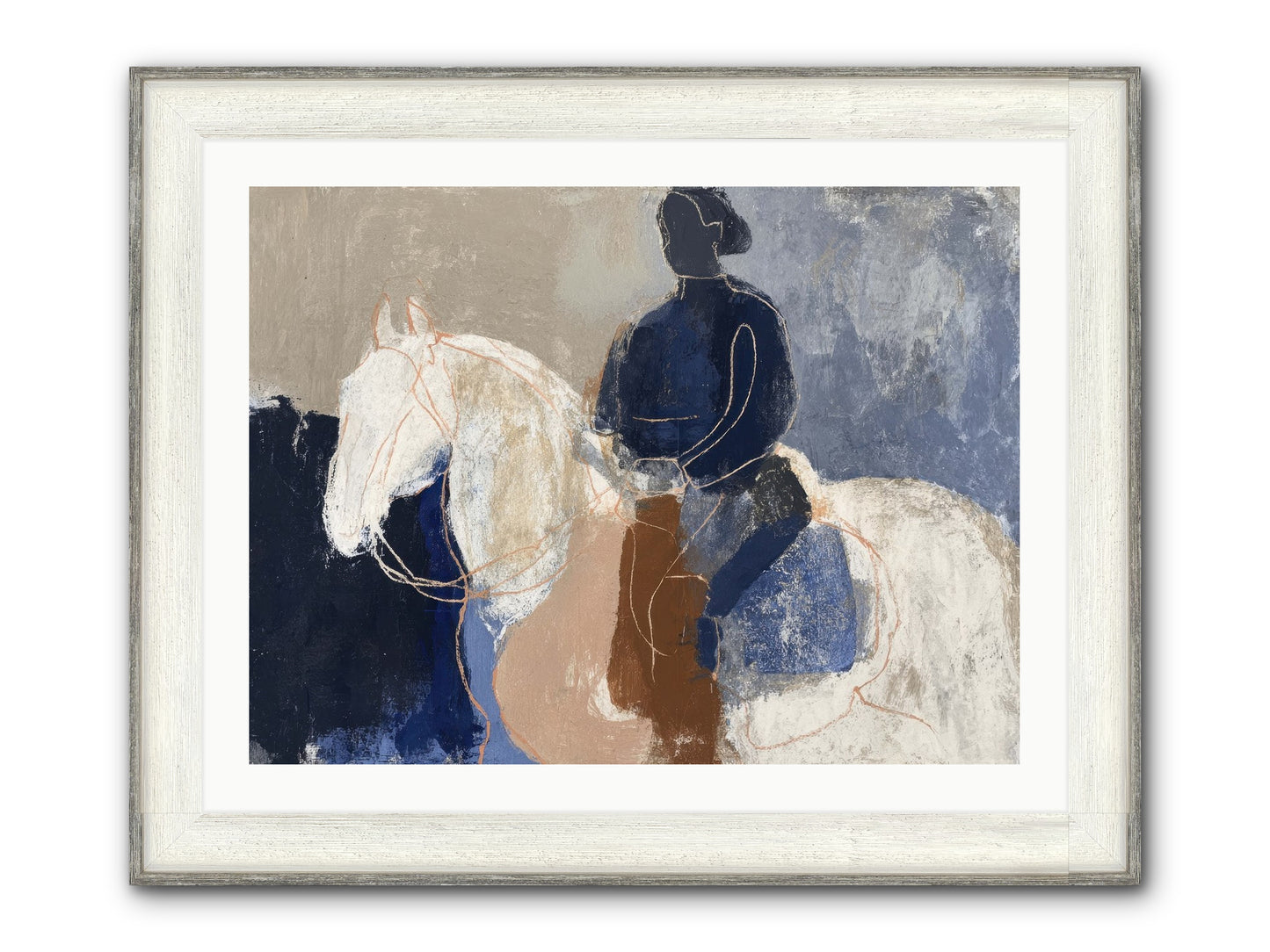 Threshold & Mane Framed Print - Driftwood White 32x24