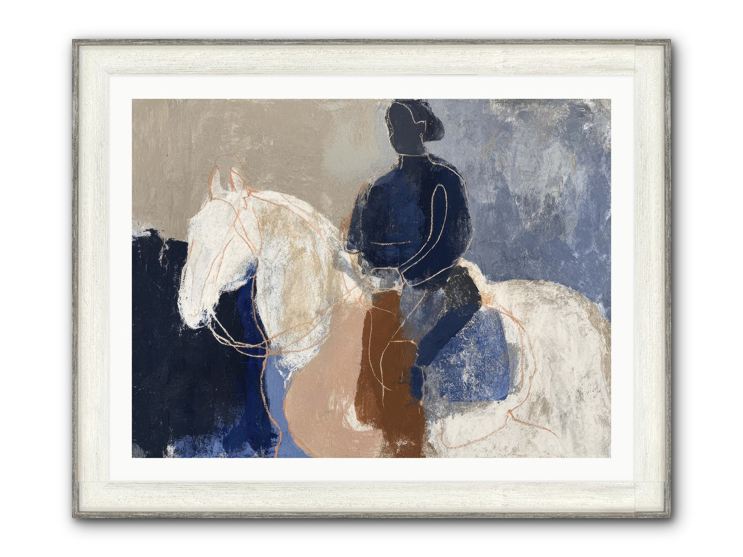 Threshold & Mane Framed Print - Driftwood White 40x30