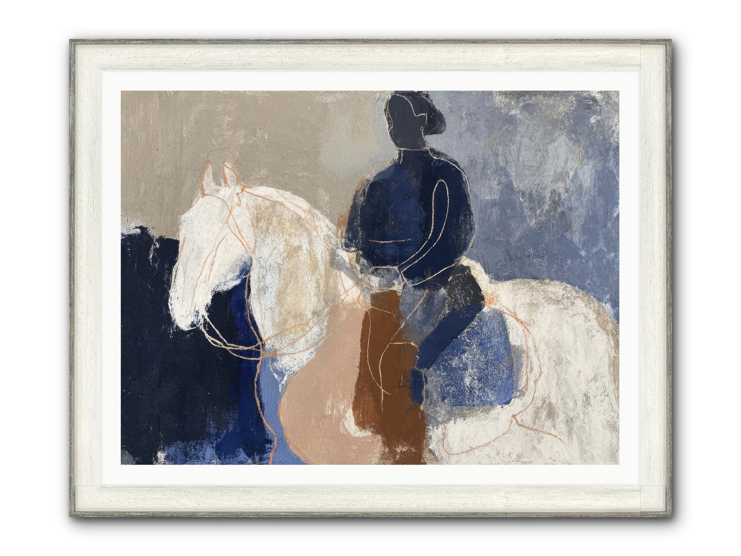 Threshold & Mane Framed Print - Driftwood White 48x36
