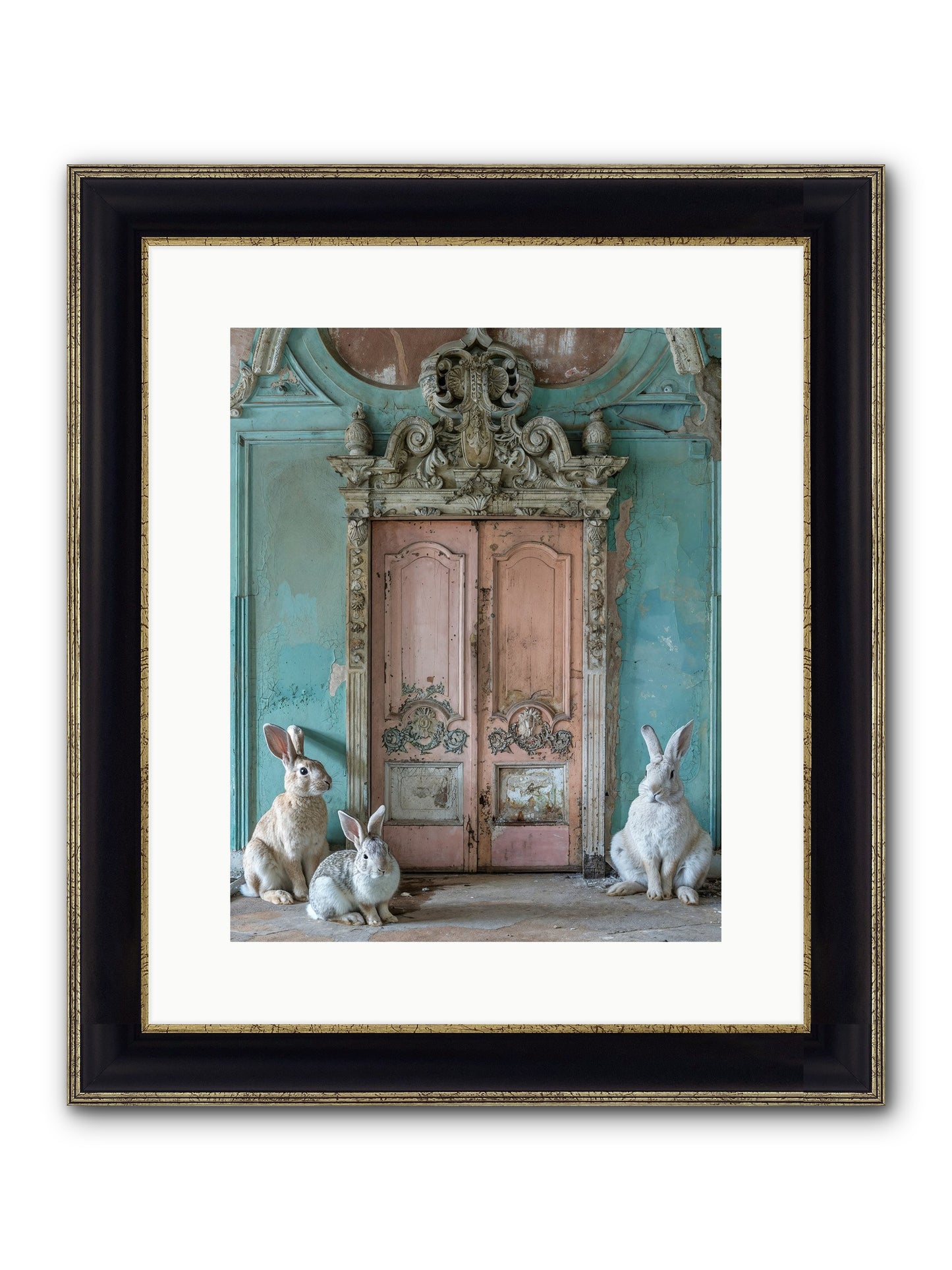 Threshold To Cottontail's Paradise Framed Print - Black & Gold 12x15
