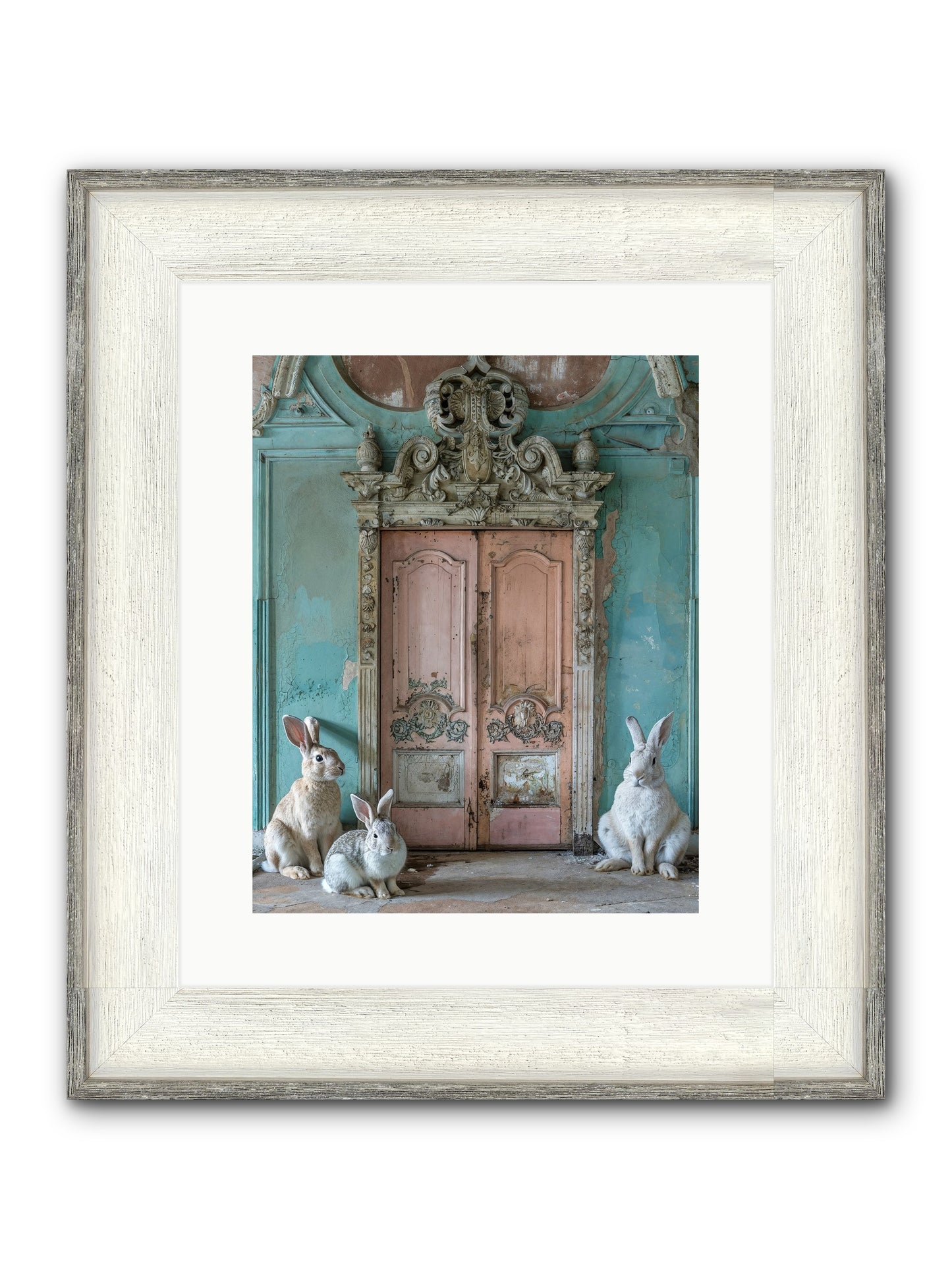 Threshold To Cottontail's Paradise Framed Print - Driftwood White 12x15