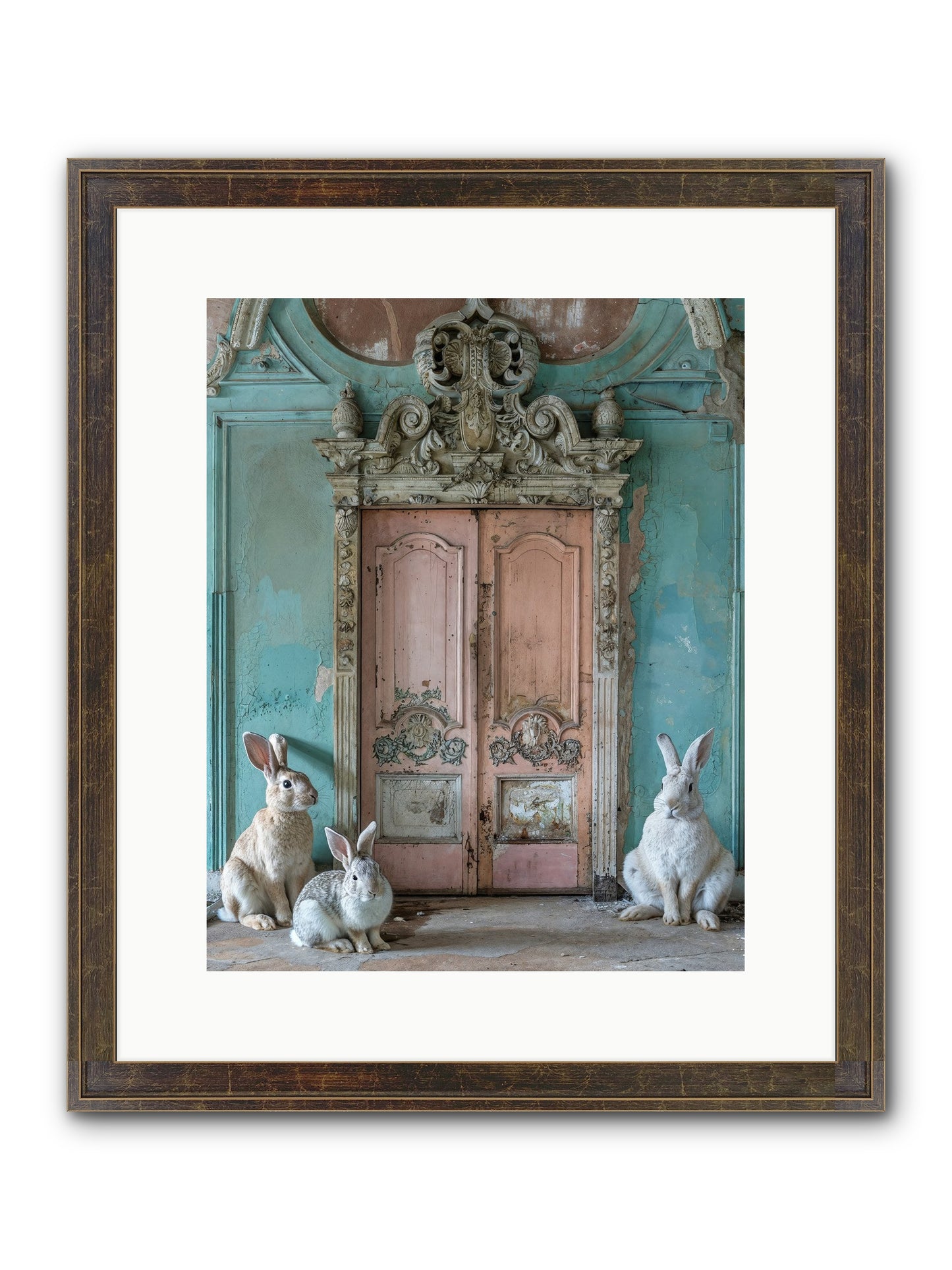 Threshold To Cottontail's Paradise Framed Print - Slimwoods Black/Gold 12x15
