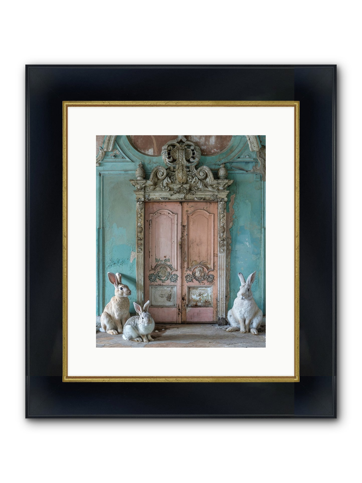 Threshold To Cottontail's Paradise Framed Print - Wide Black w/Gold 12x15