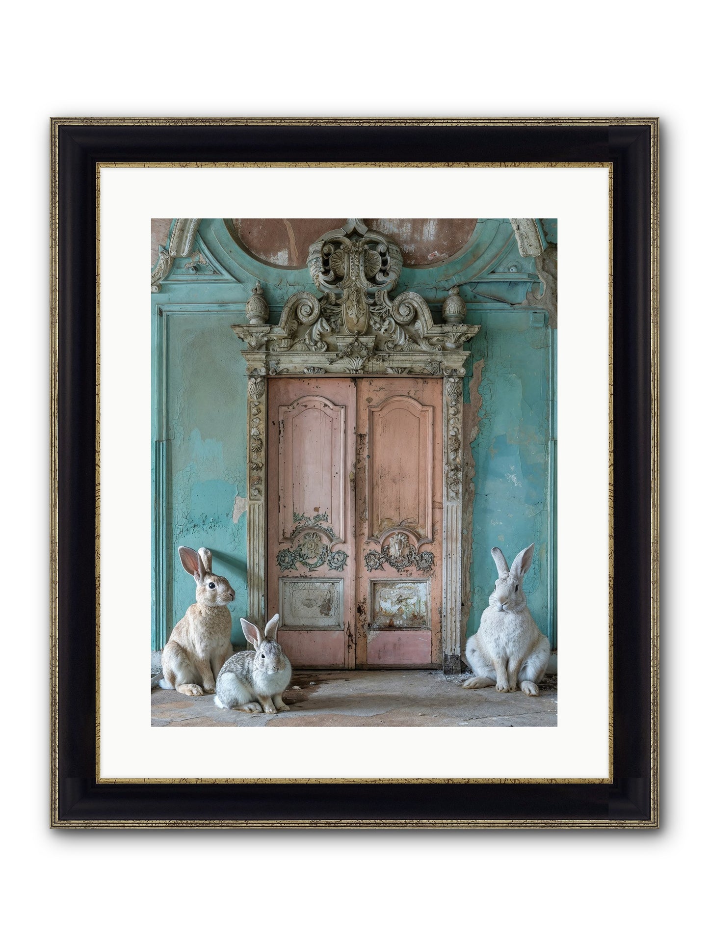 Threshold To Cottontail's Paradise Framed Print - Black & Gold 16x20
