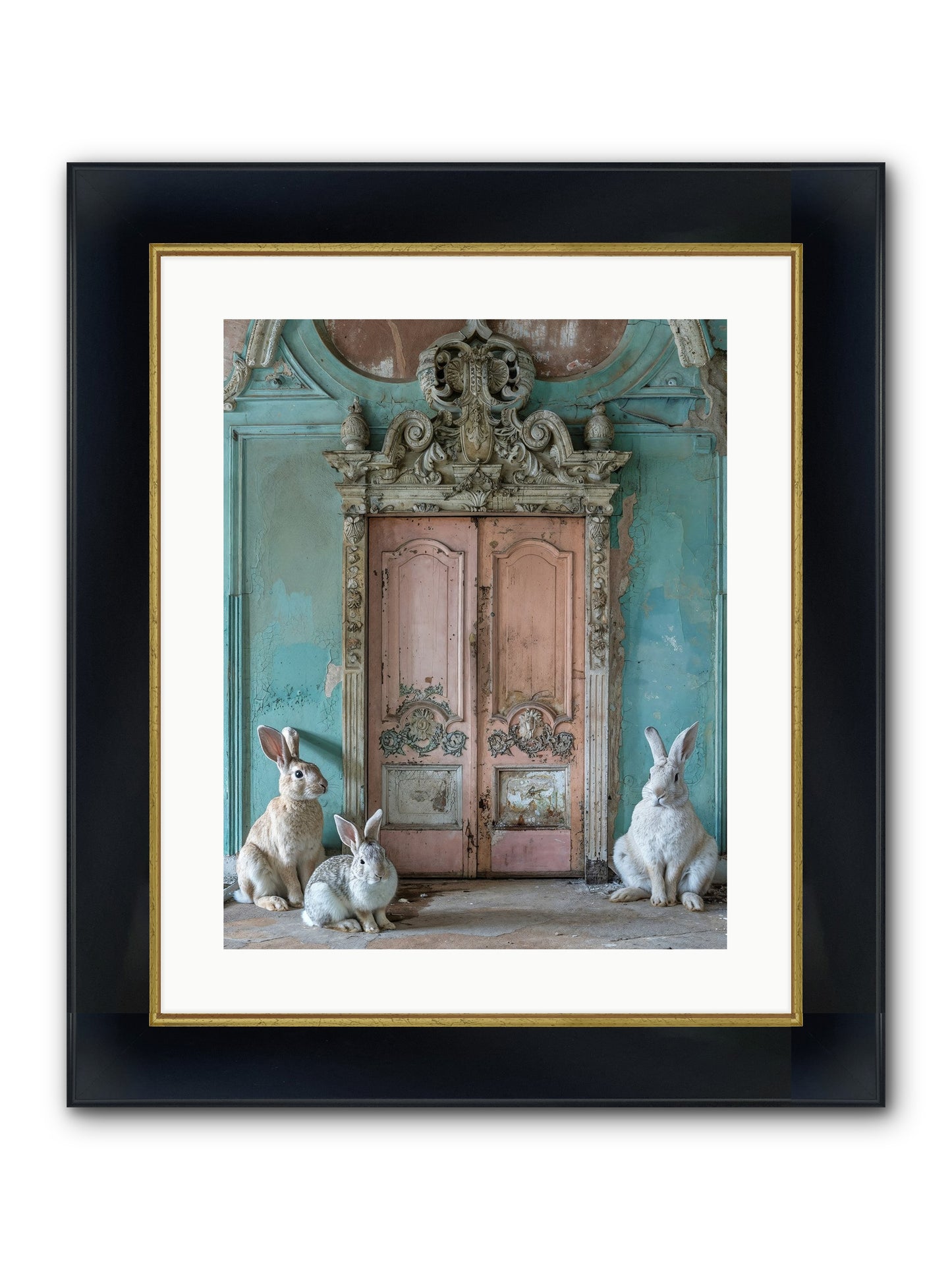 Threshold To Cottontail's Paradise Framed Print - Wide Black w/Gold 16x20