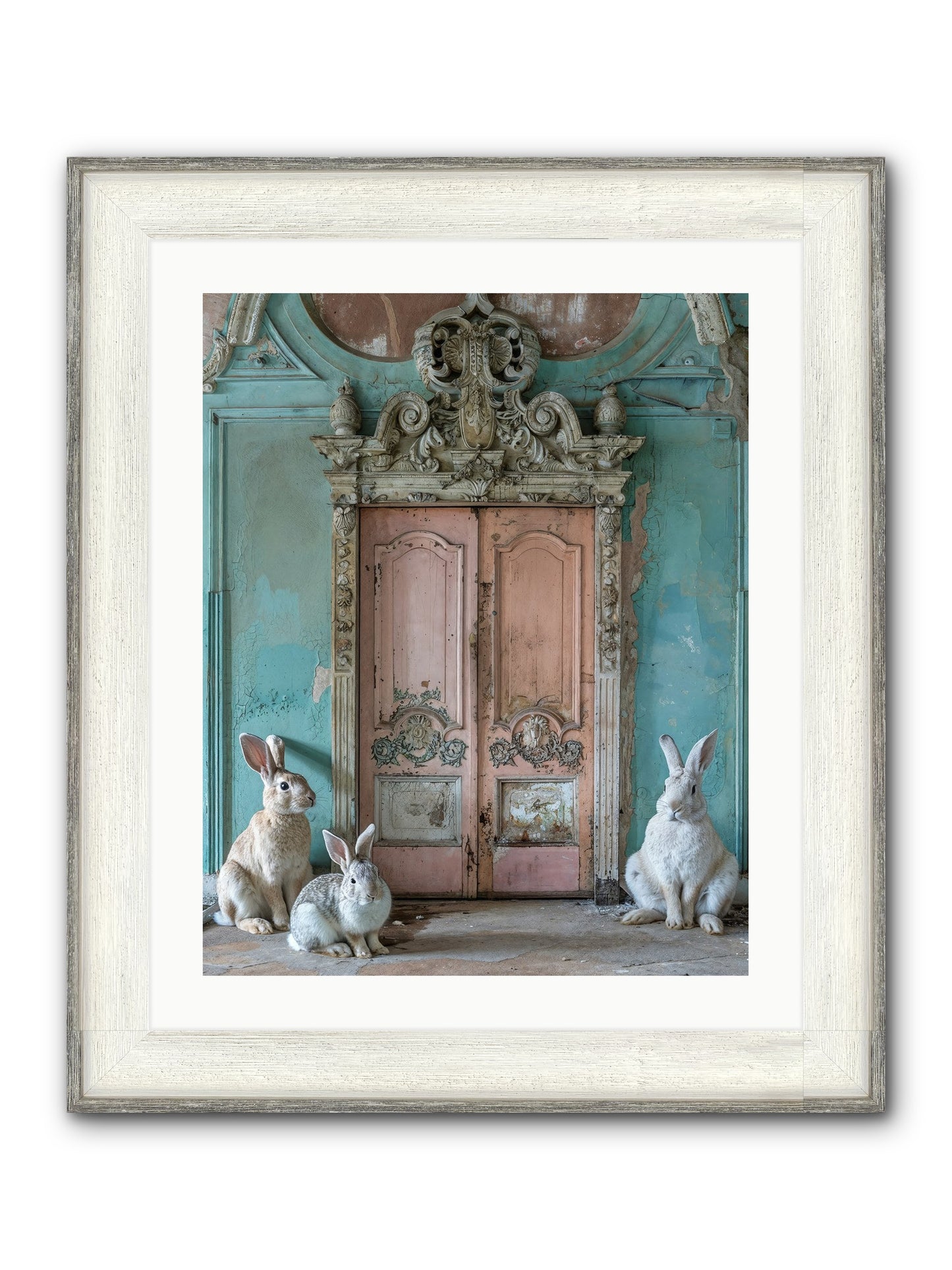 Threshold To Cottontail's Paradise Framed Print - Driftwood White 20x25