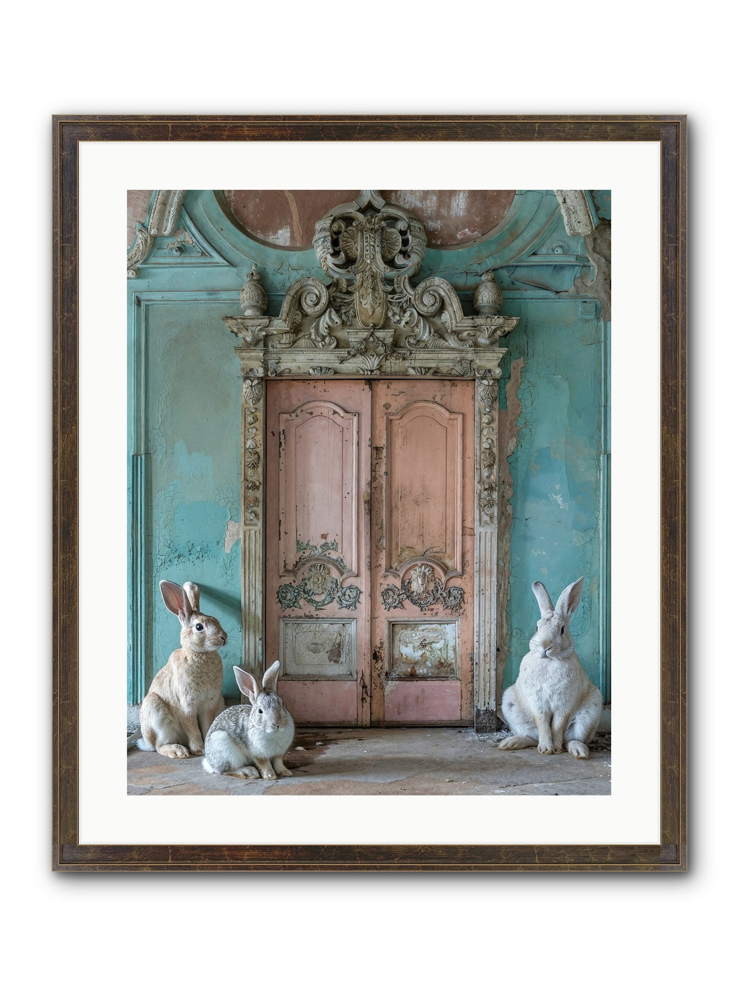 Threshold To Cottontail's Paradise Framed Print - Slimwoods Black/Gold 20x25