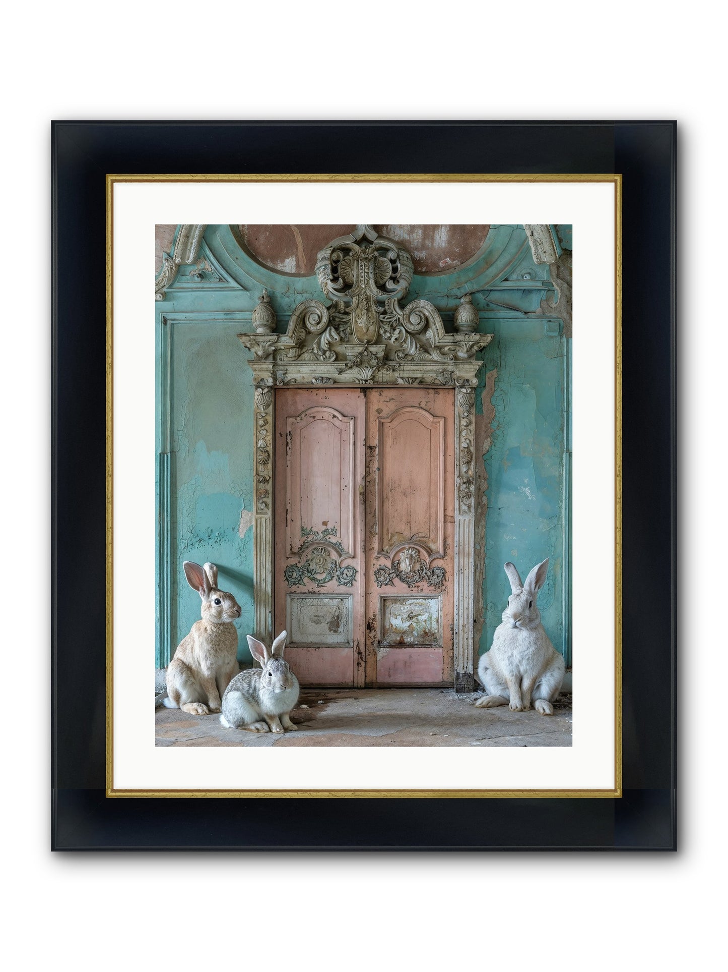 Threshold To Cottontail's Paradise Framed Print - Wide Black w/Gold 20x25