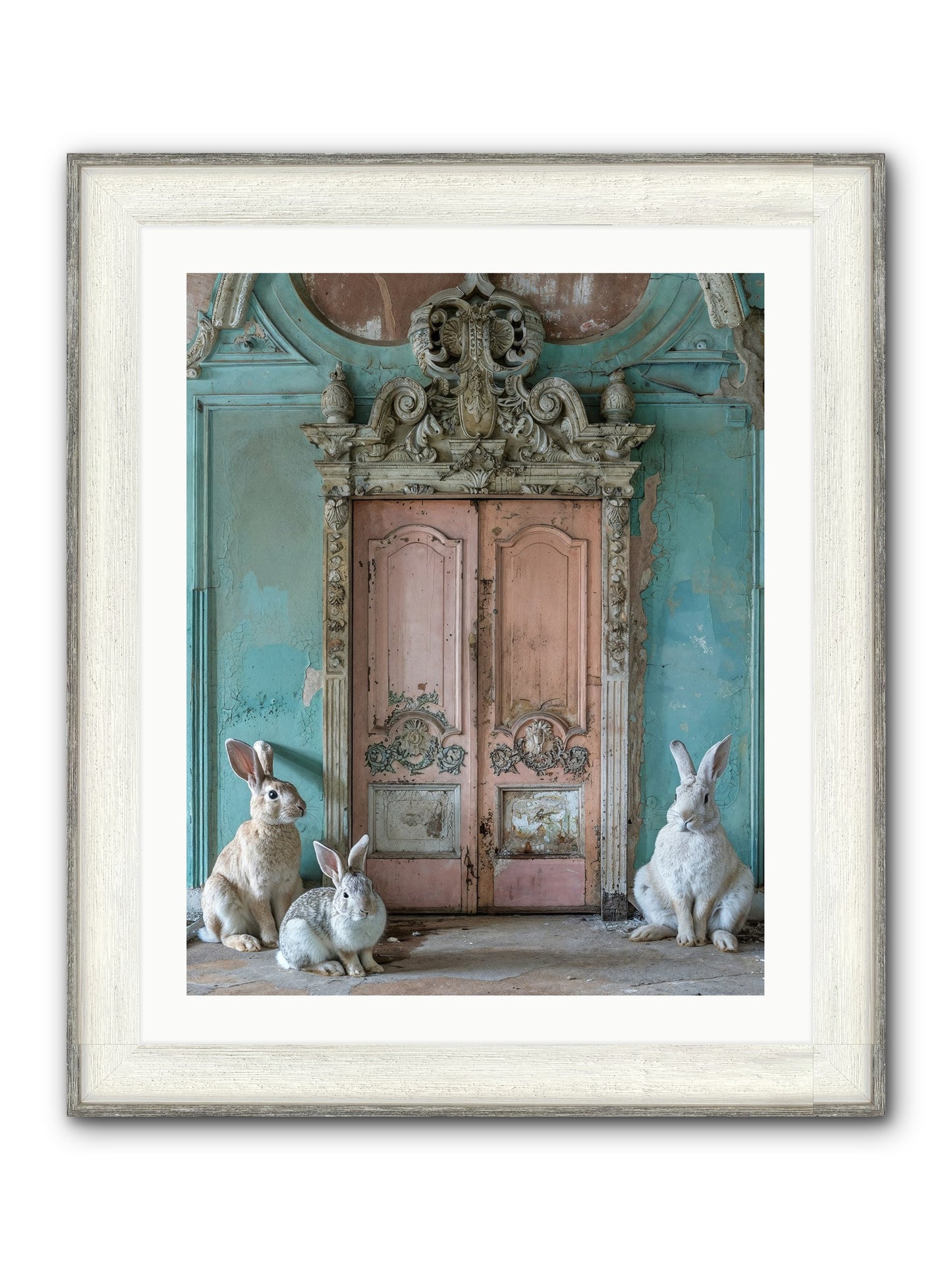 Threshold To Cottontail's Paradise Framed Print - Driftwood White 24x30